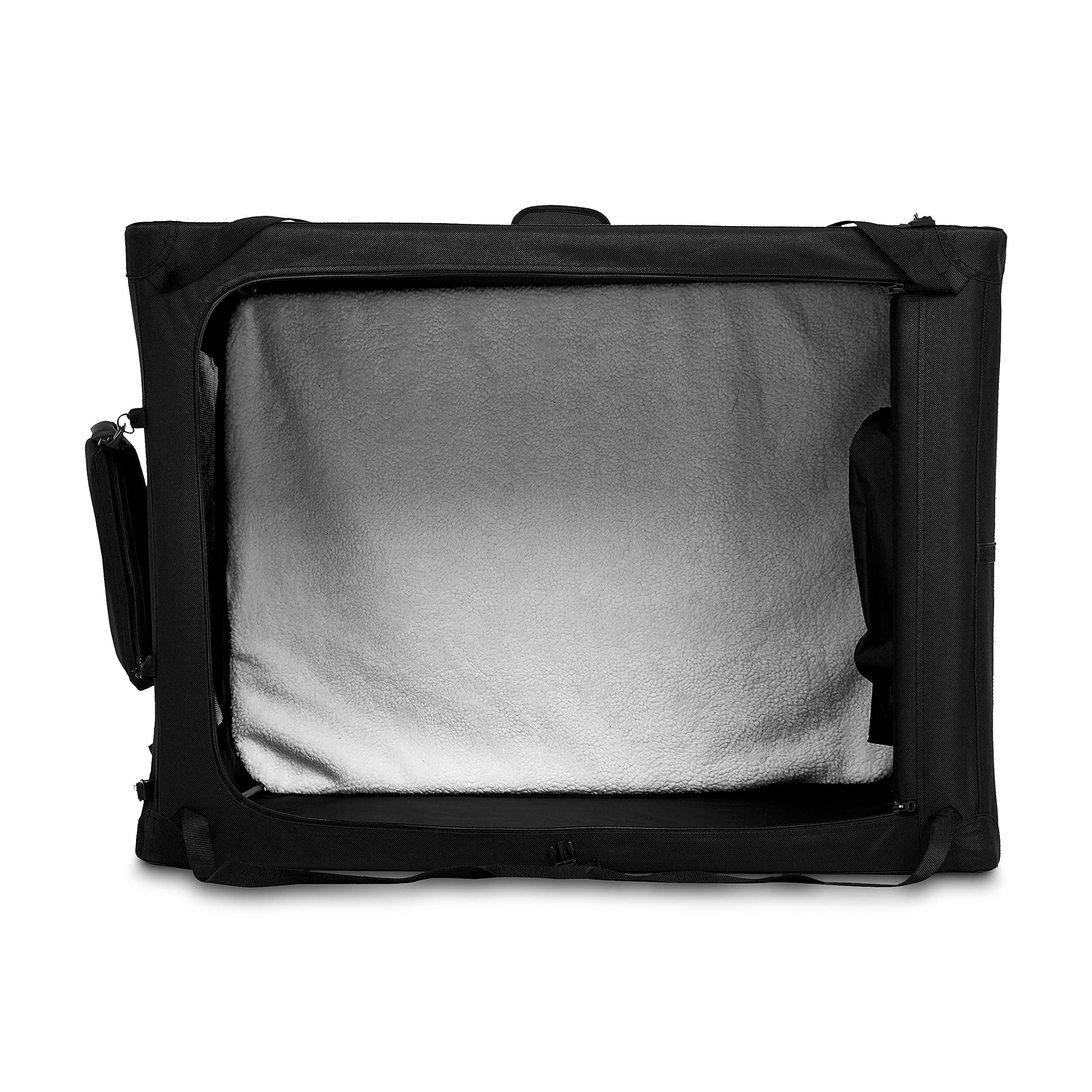 Amazon Basics Folding Portable Soft Pet Dog Crate Carrier Kennel, 42 X 31 X 31 Inches, Black