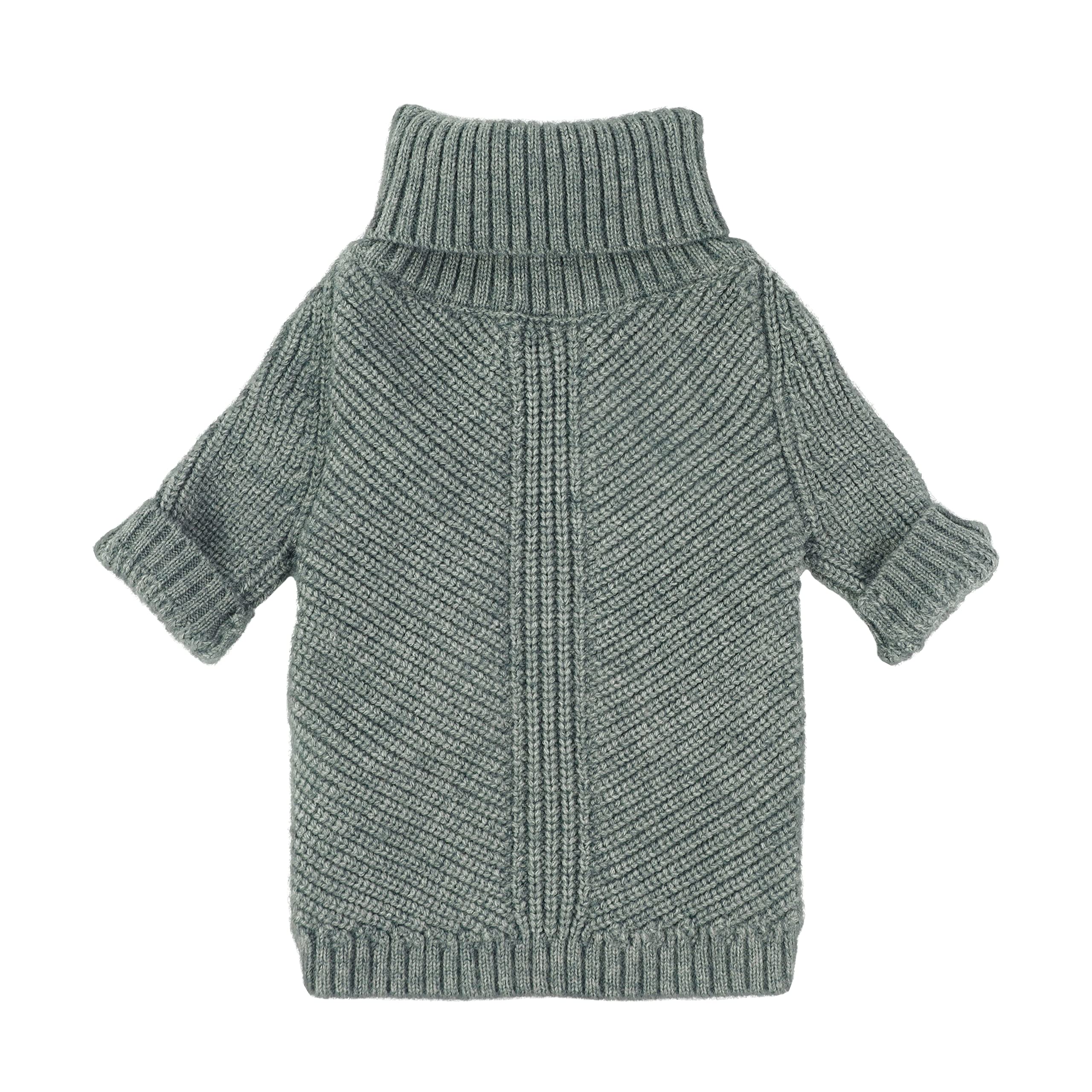 Fitwarm Dog Turtleneck Sweater, Thermal Knitted Pet Coat, Dog Winter Clothes For Small Dogs, Cat Apparel, Heather Grey, Large