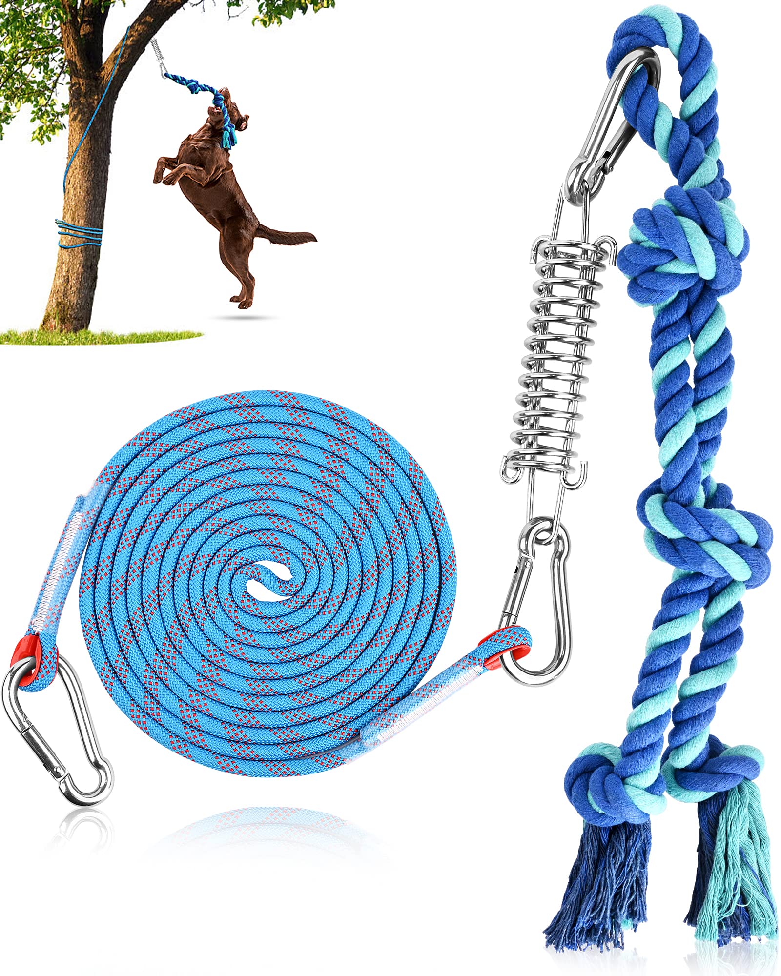 Petbobi Bungee Dog Toy, Tree Tug Toy for Pitbull Interactive & Exercise, Spring Pole Tug of War Toy with Durable Rope, Muscle Bu