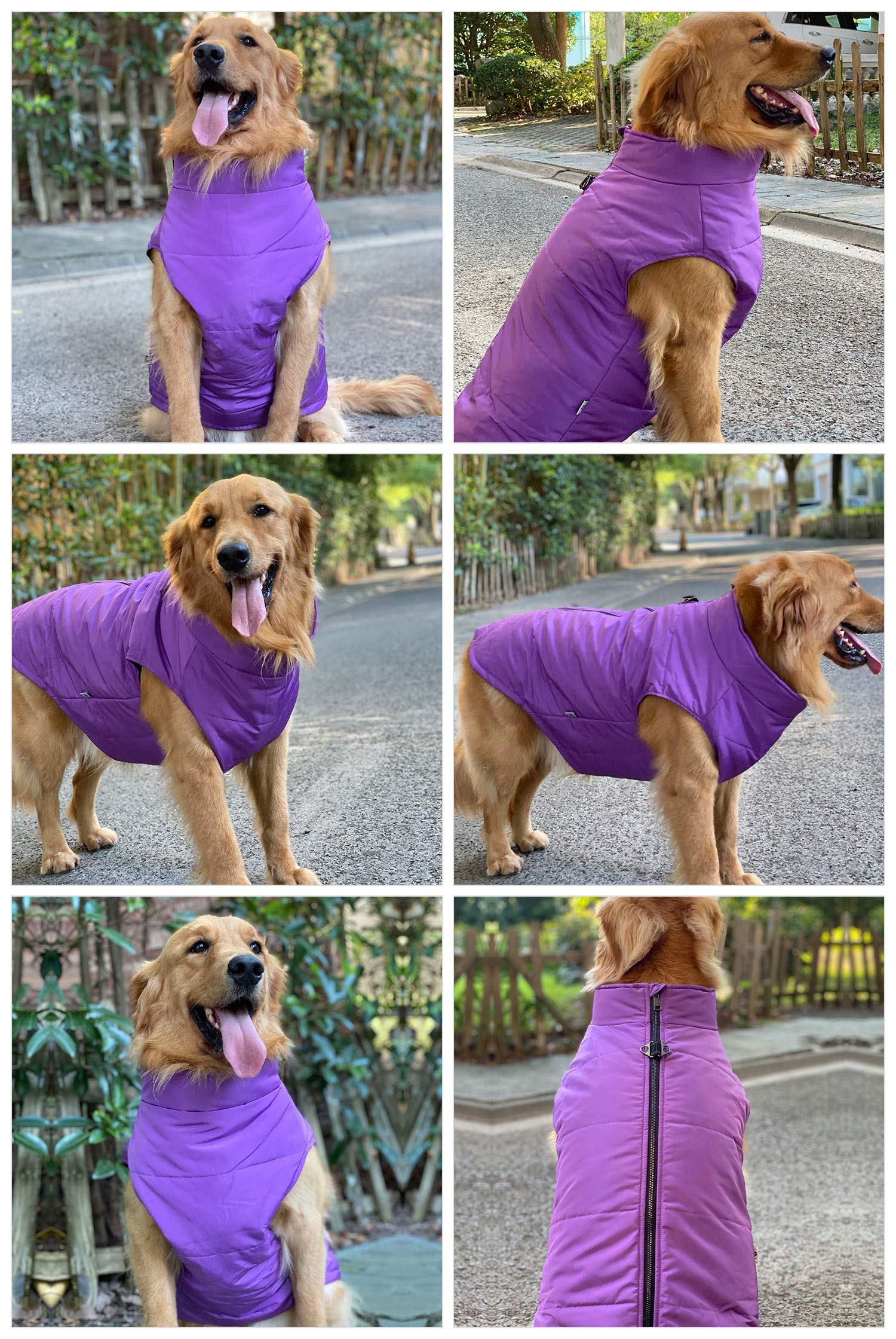 Lovelonglong Dog Winter Vest With Cotton Lining, Waterproof Ultra Warm Dog Winter Coat Windproof Zippered Jacket Breathable Soft