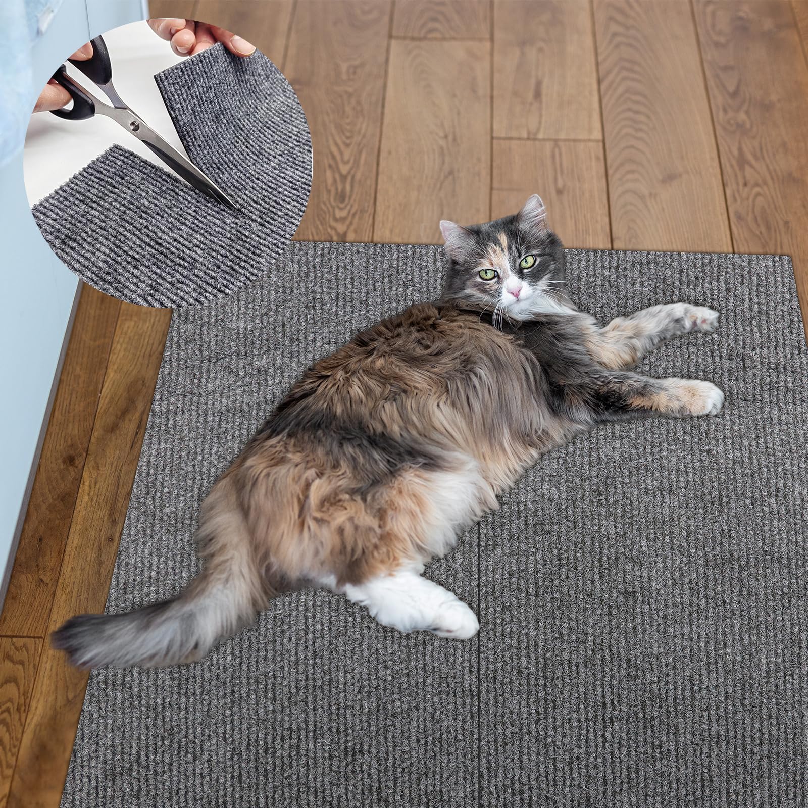 Enonci Cat Carpet Protector 47.2''X15.8'', Wall Corner Cat Scratcher Pad For Indoor,Trimmable Self-Adhesive Cat Scratching Mat F