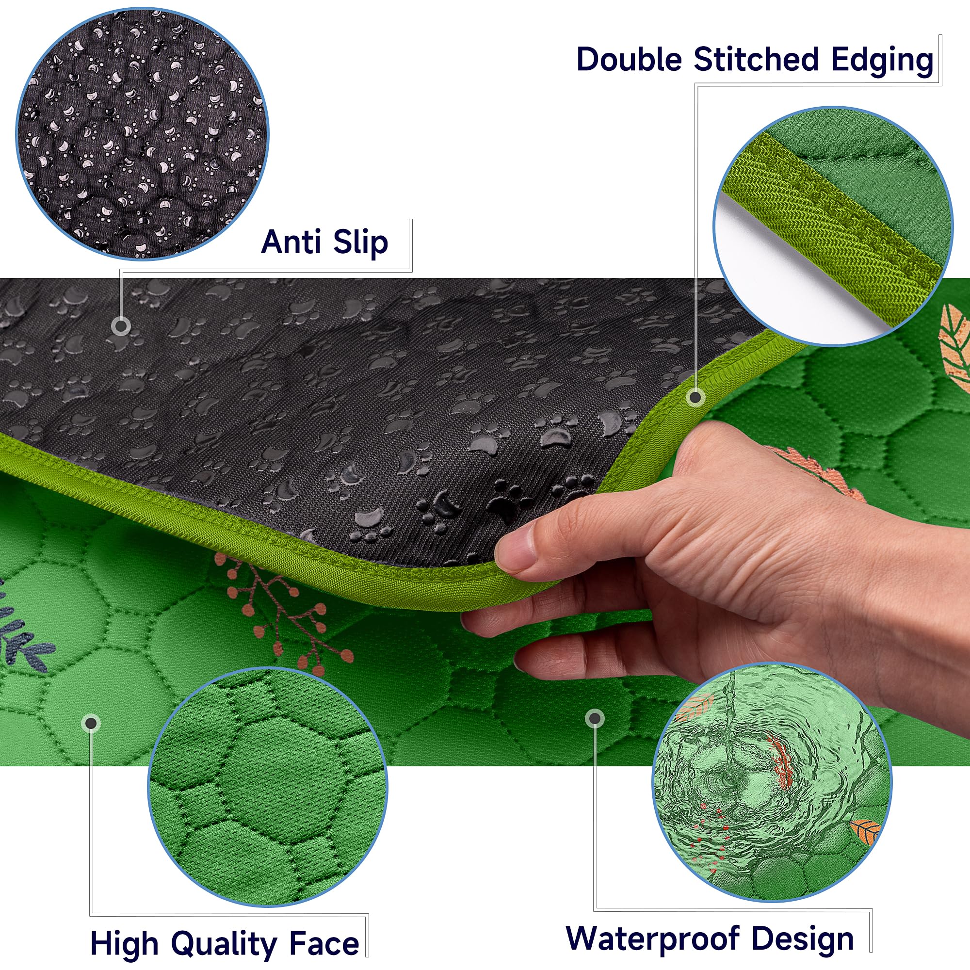 Sunheir Washable Pee Pads For Dogs Extra Large 48'' X 60'' 2-Pack, Reusable Puppy Pads Pet Training Pads For Dog Playpen Indoor,