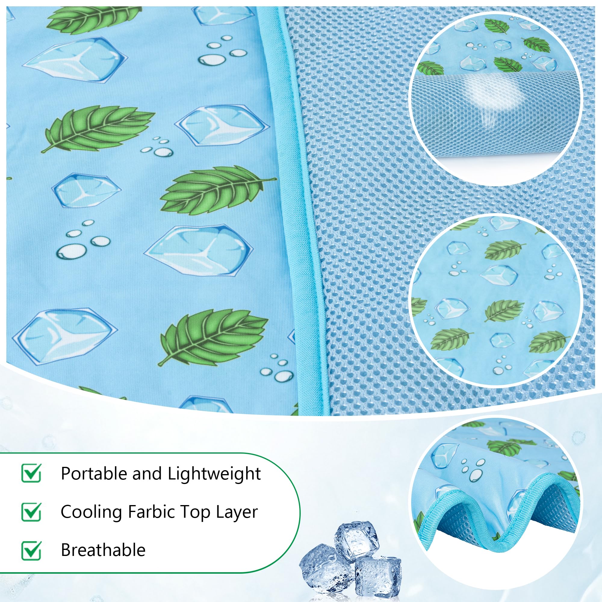 Delifur Dog Cooling Mat- Pet Cooling Mat Outdoor For Dogs Self Cooling Pad For Puppy Small Medium Dog Machine Washable (Large, B