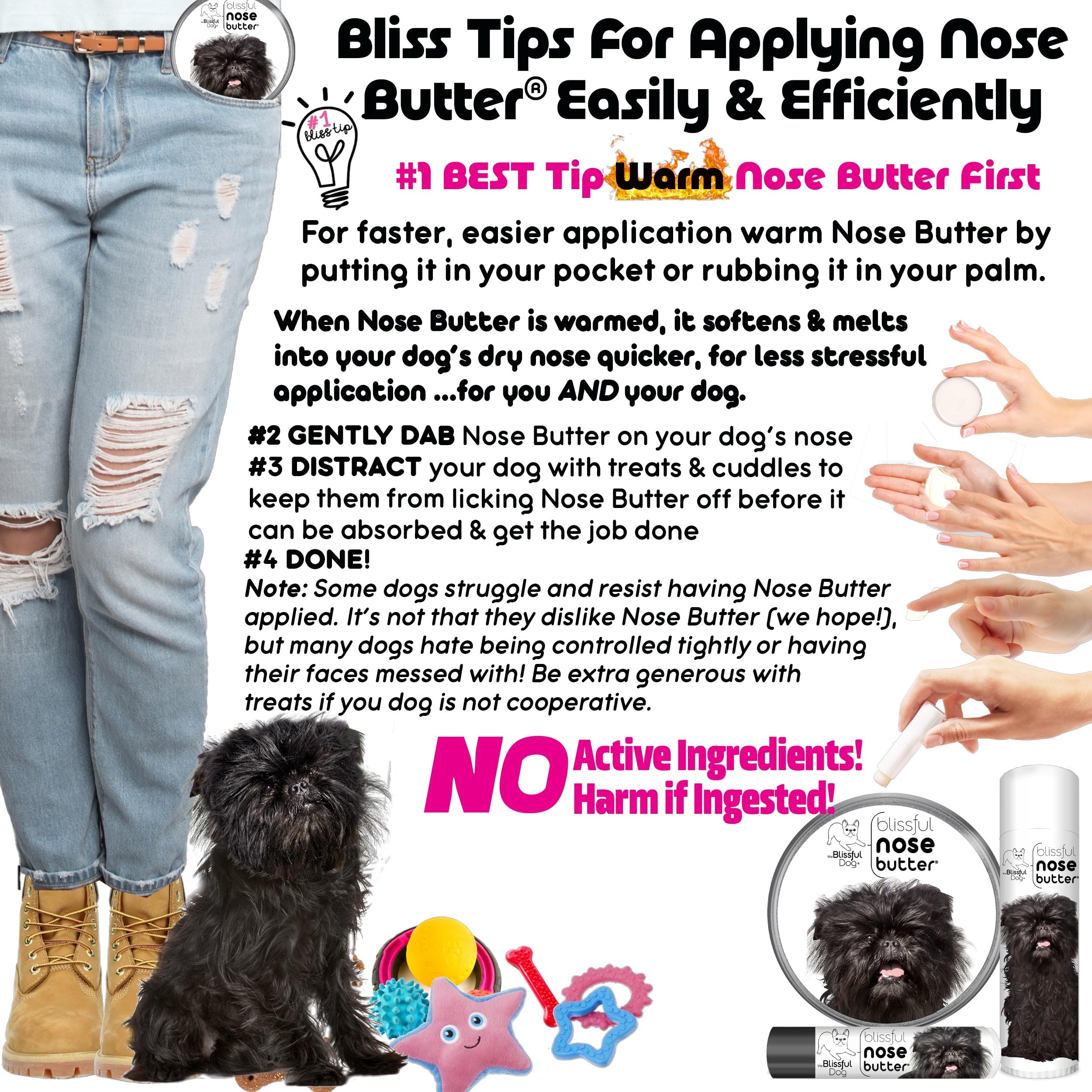 The Blissful Dog Affenpinscher Unscented Nose Butter - Dog Nose Butter, 1 Ounce