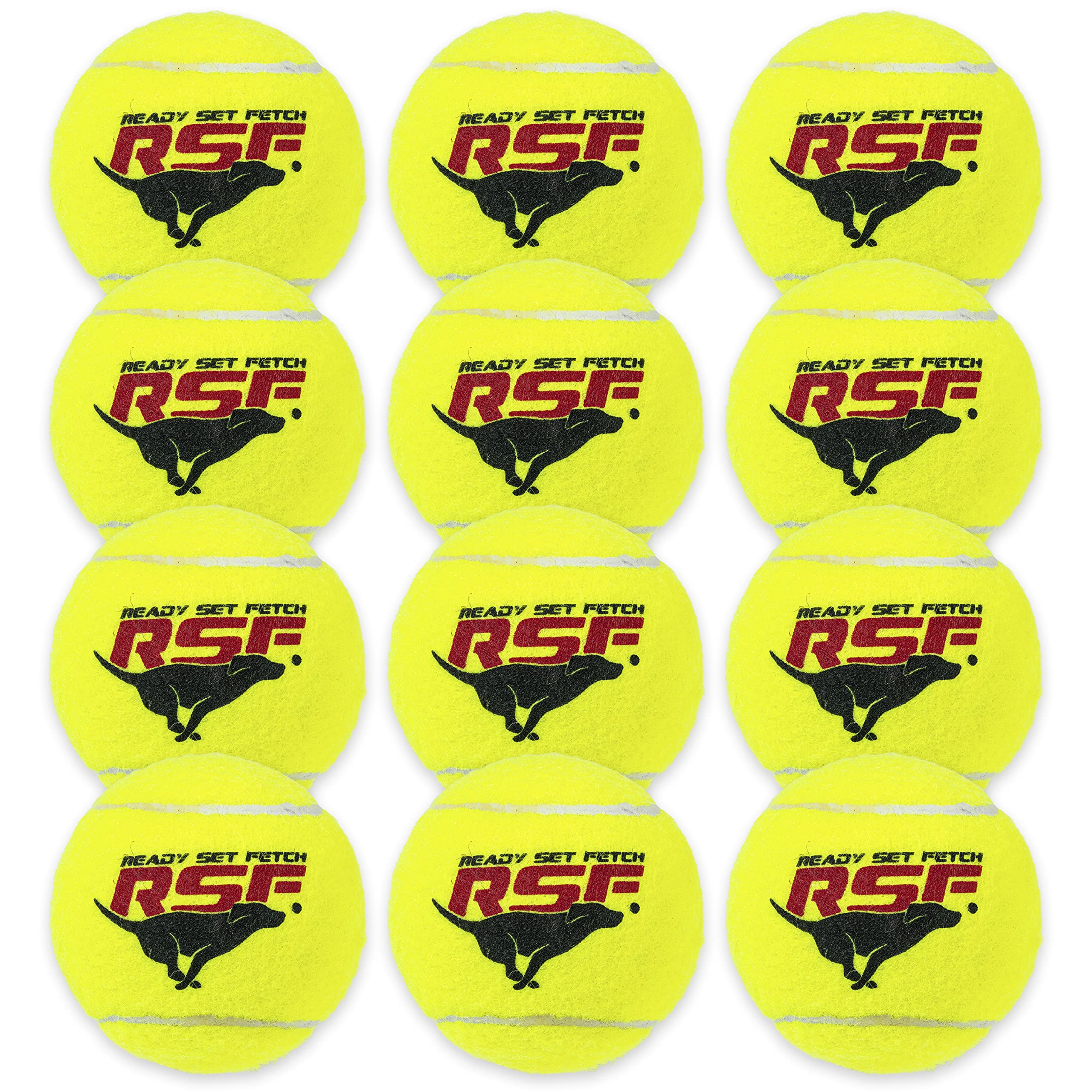 Franklin Pet Supply Co. RSF Squeak Tennis Balls - Dog Toy Squeaks When Squeezed - 12 Pack - for Small, Medium, Large Dogs - Sque