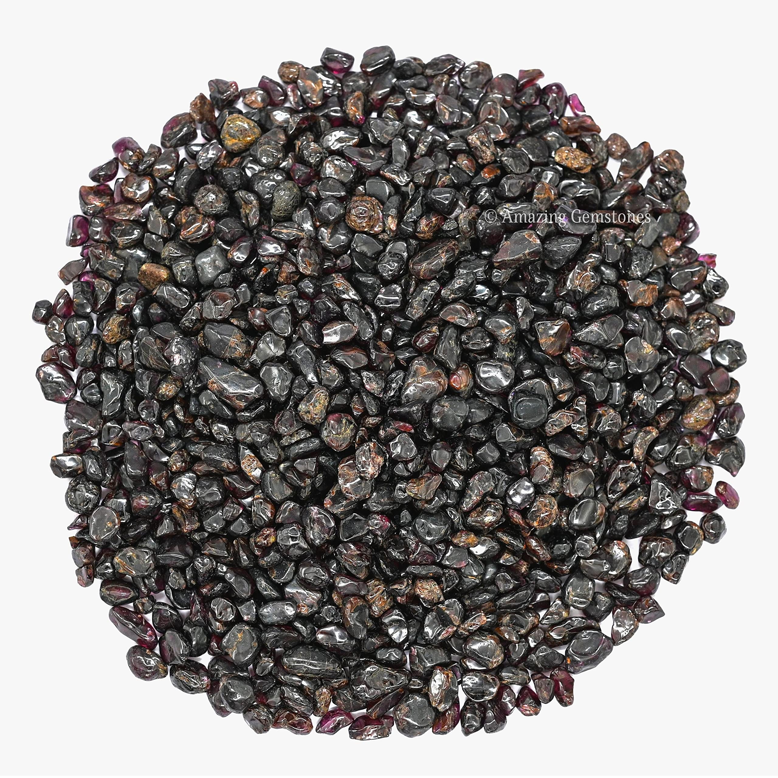 Garnet Crystal Chips Aquarium Gravel Rocks - Natural AAA Grade Gemstones, Small Tumbled Stones and Tiny Crystals for Decoration