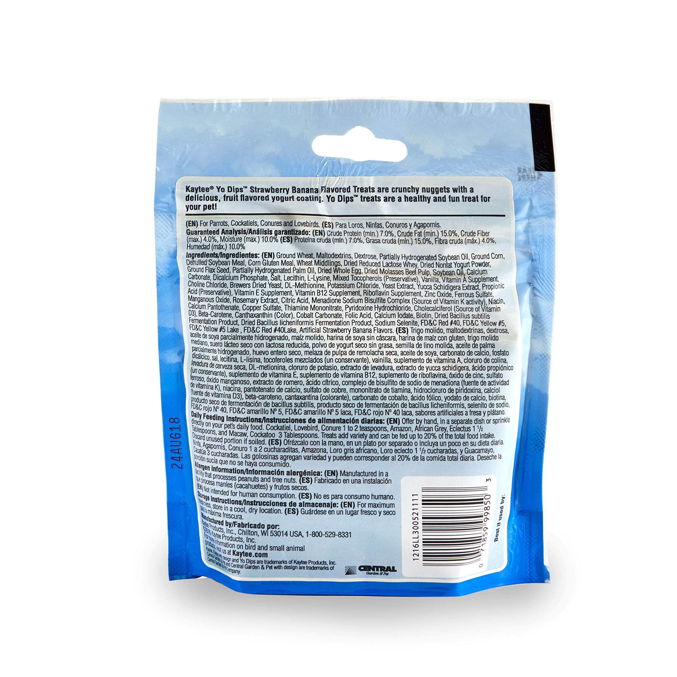 Kaytee Fiesta Yogurt Dipped Cockatiel Treat Strawberry/Banana Flavor 3.5oz (3 Pack)