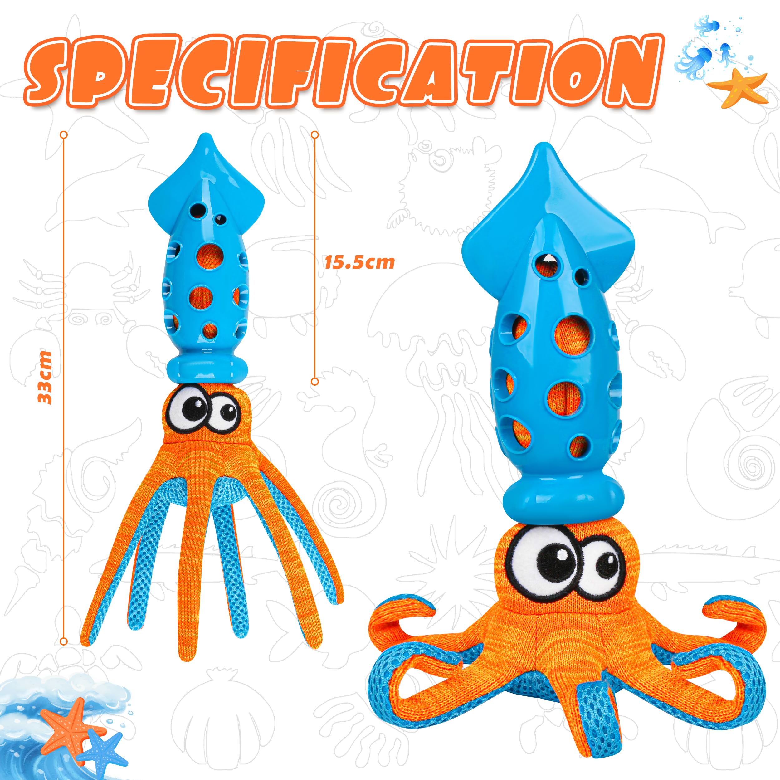 Squid Shaped Squeaky Dog Toys, Interactive Tug Of War And Teething Dog Toys, Safe Tpr Material, Cute Pet Toys For Dogs, Slinky D