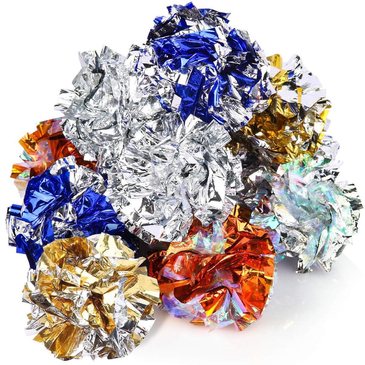 Hnyyzl 10 Pack Crinkle Balls Cat Toys, Mylar Crinkle Balls Cat Toy, Lightweight Shiny Cat Crinkle Ball Rustling(Assorted Colors)