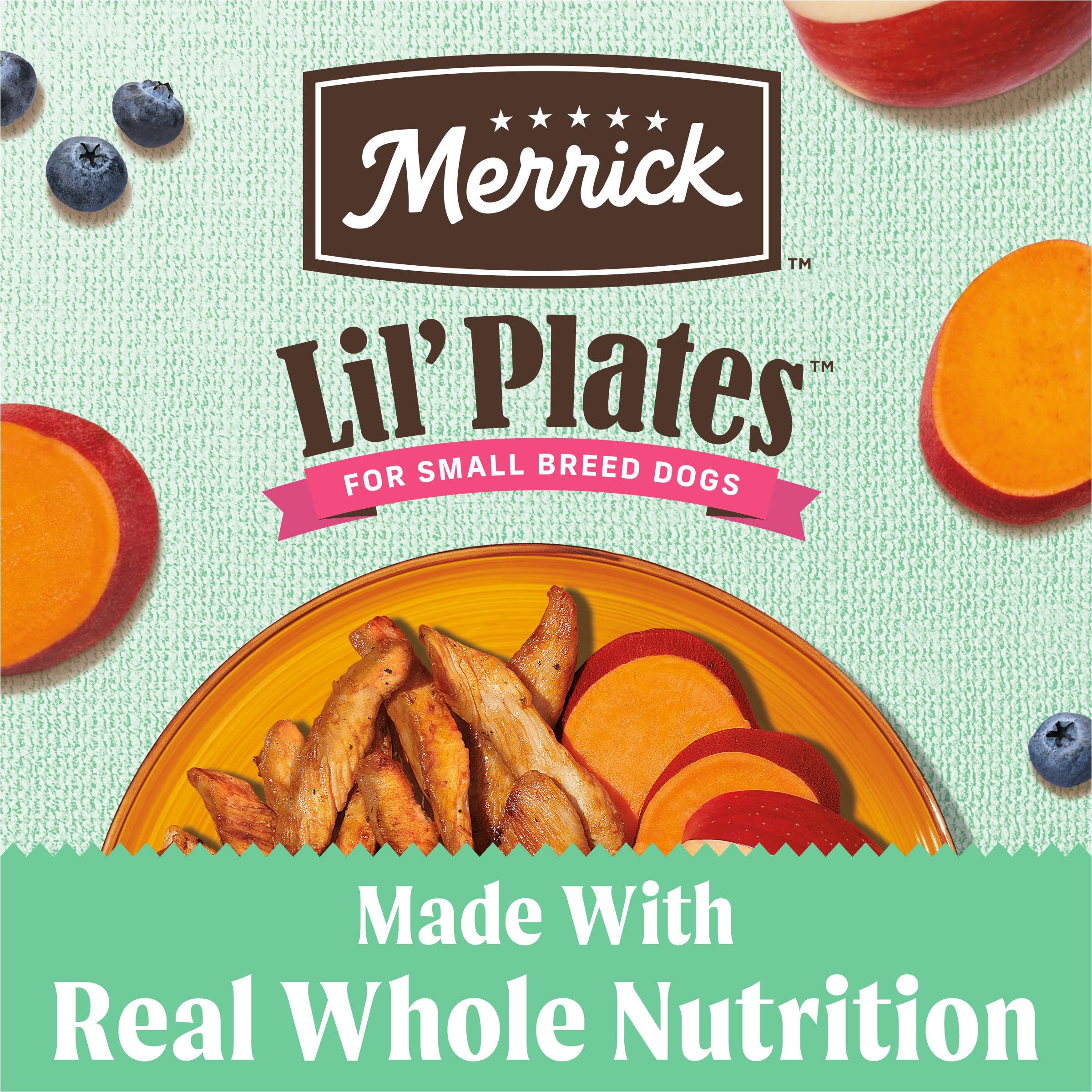 Merrick Lil Plates Premium Grain Free Senior Dry Dog Food For Small Dogs, Real Chicken, Sweet Potato Kibble - 12.0 lb. Bag