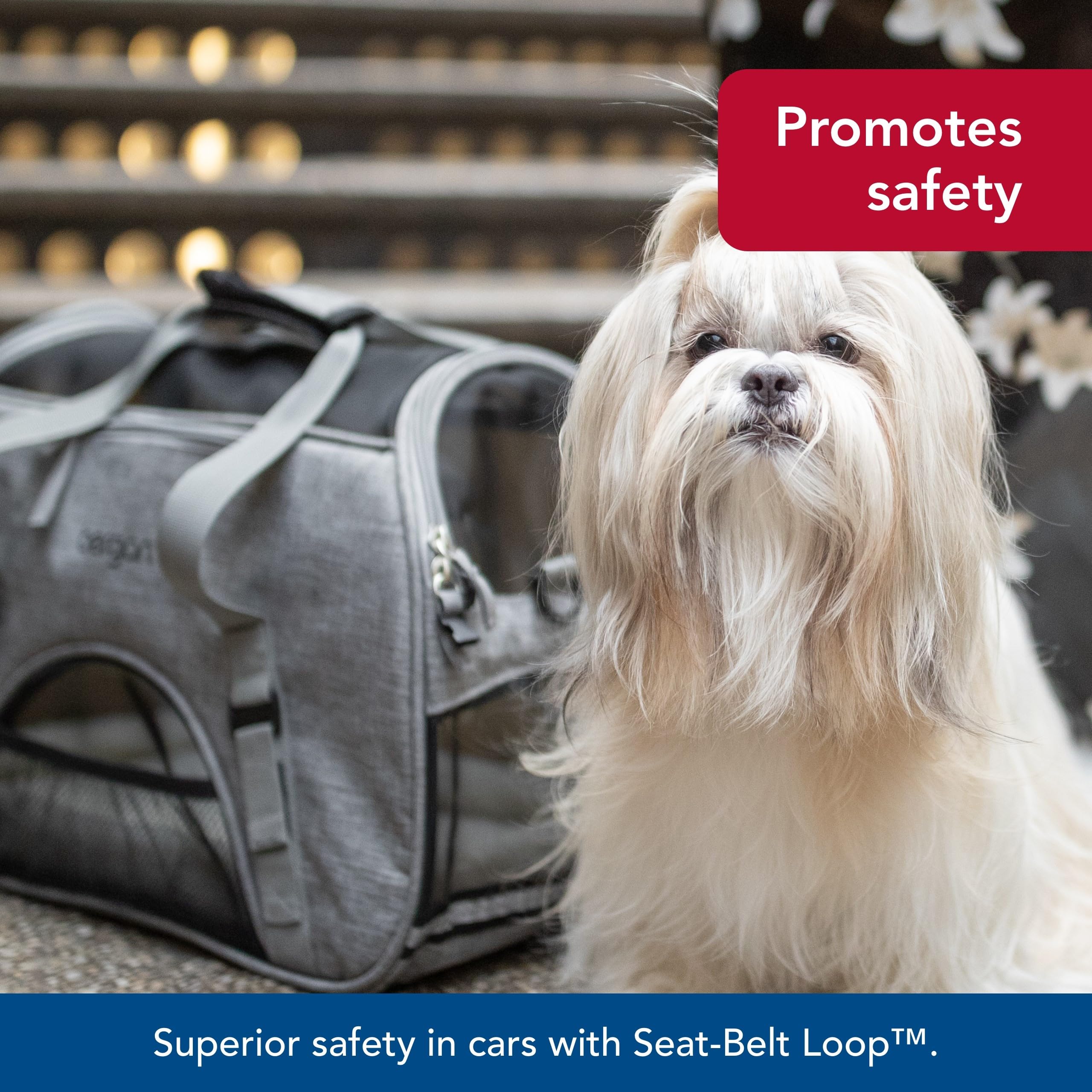 Coastal Pet Bergan Comfort Carrier - Safe, Comfortable Dog & Cat Travel Carrier - Airline Friendly Soft Pet Carrier - Breathable Carrier For Pet Owners - Heather Grey, 16' X 8' X 11'