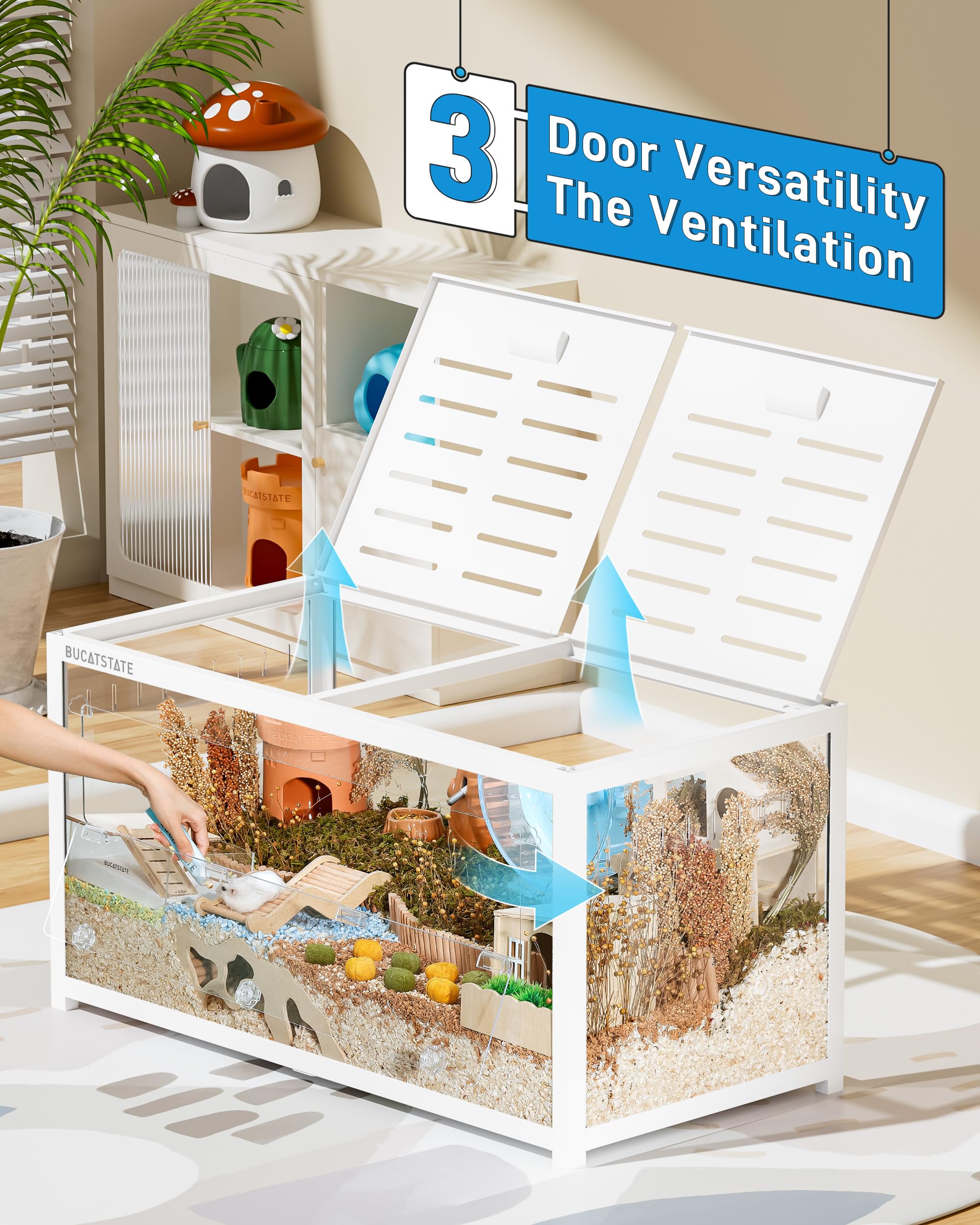 Bucatstate Hamster Cage 3.0: Metal Large Rat Cage Stackable With Top Access Easy Assemble 39.3L X 19.7W X 20.6H Inches Dwarf Syr