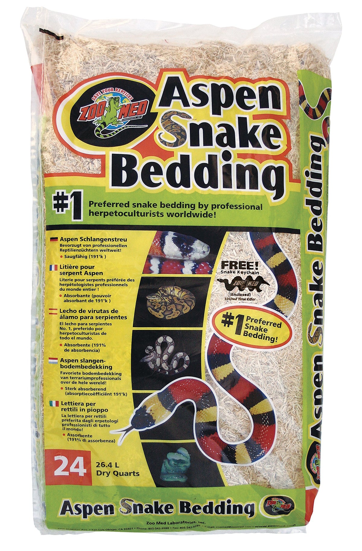 Zoomed Aspen Snake Bedding, 24 Quart