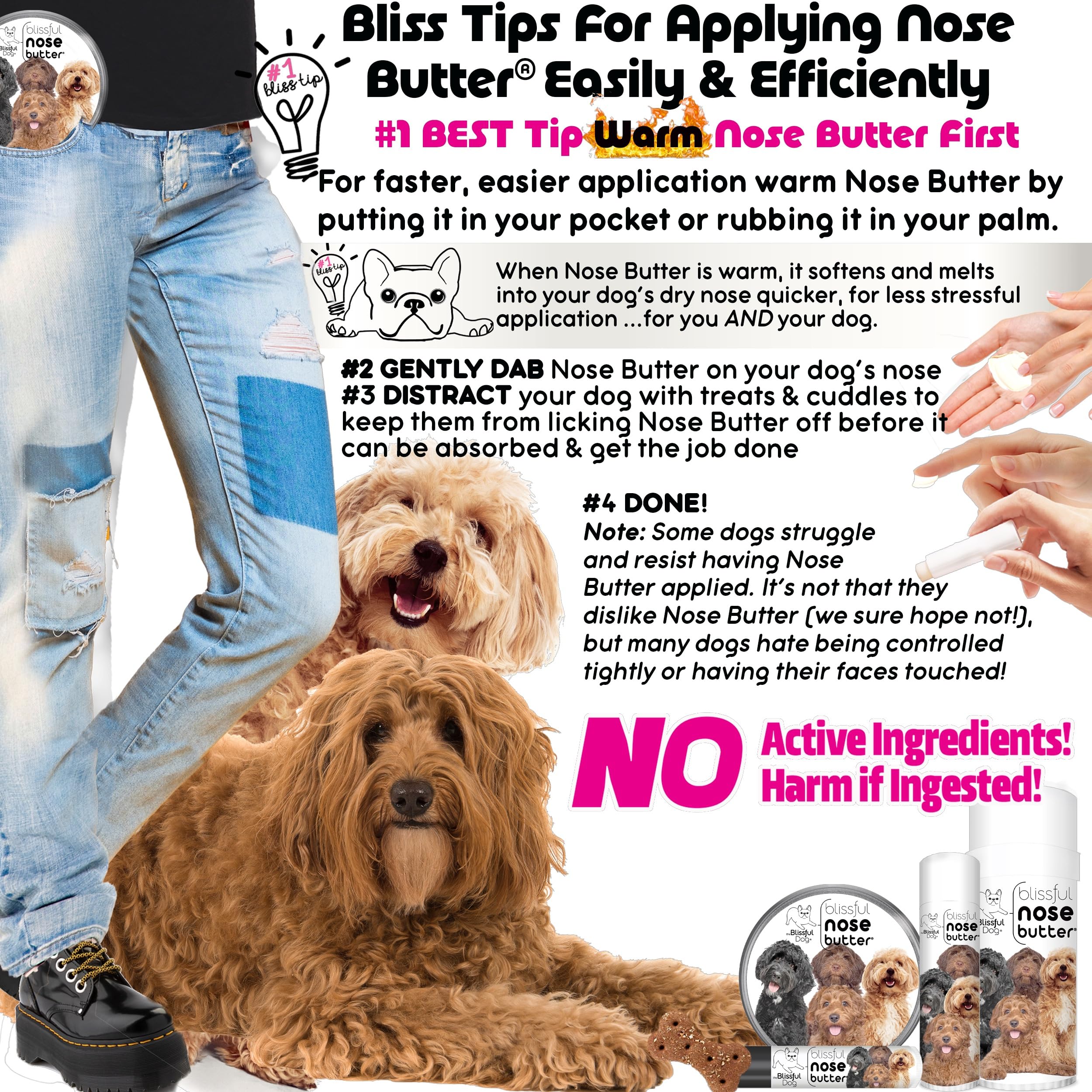 The Blissful Dog Labradoodle Unscented Nose Butter - Dog Nose Butter, 16 Ounce