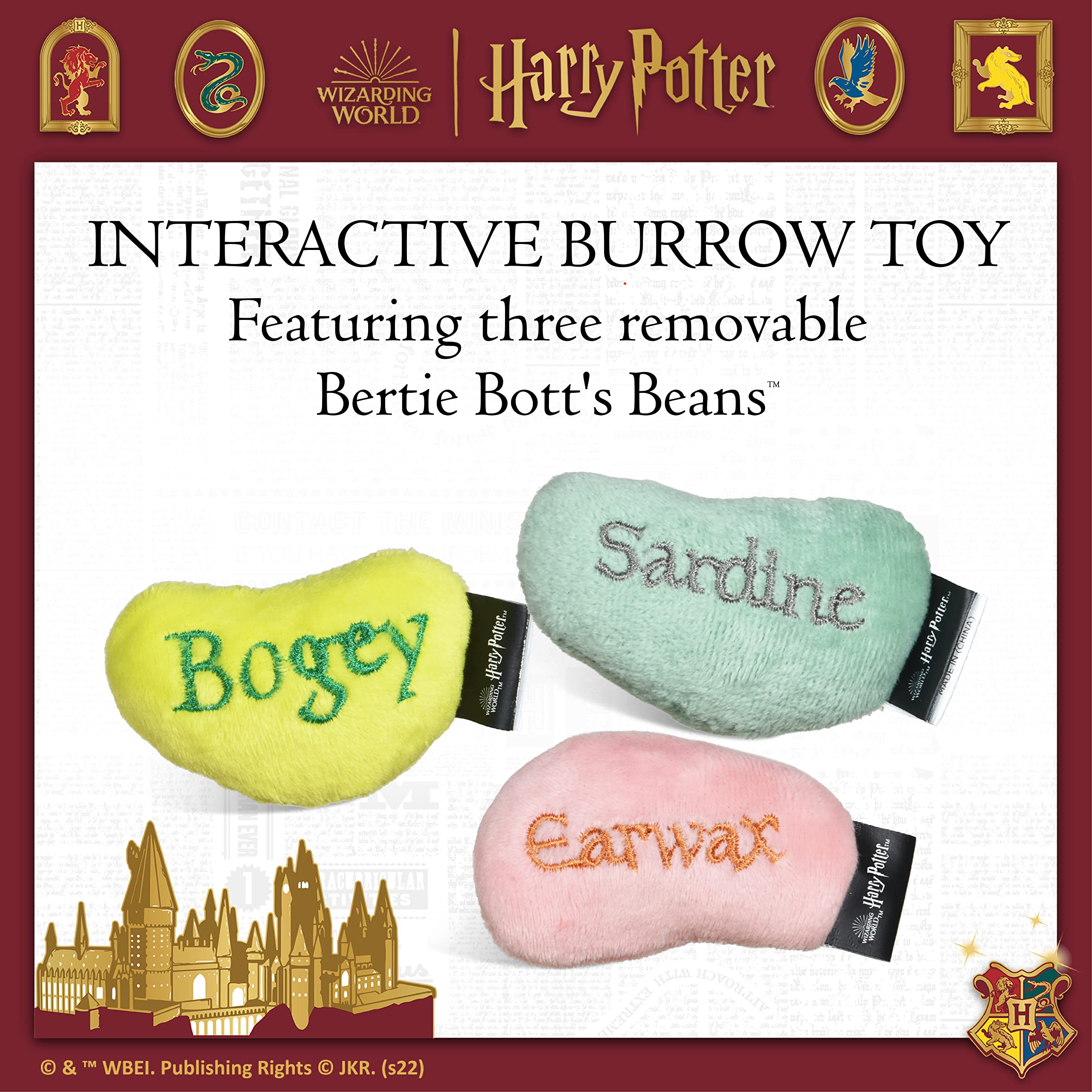 Harry Potter 10 Inch Bertie Botts Jelly Bean Plush Dog Toy | Colorful Dog Toy with Jelly Beans for Playtime Fun