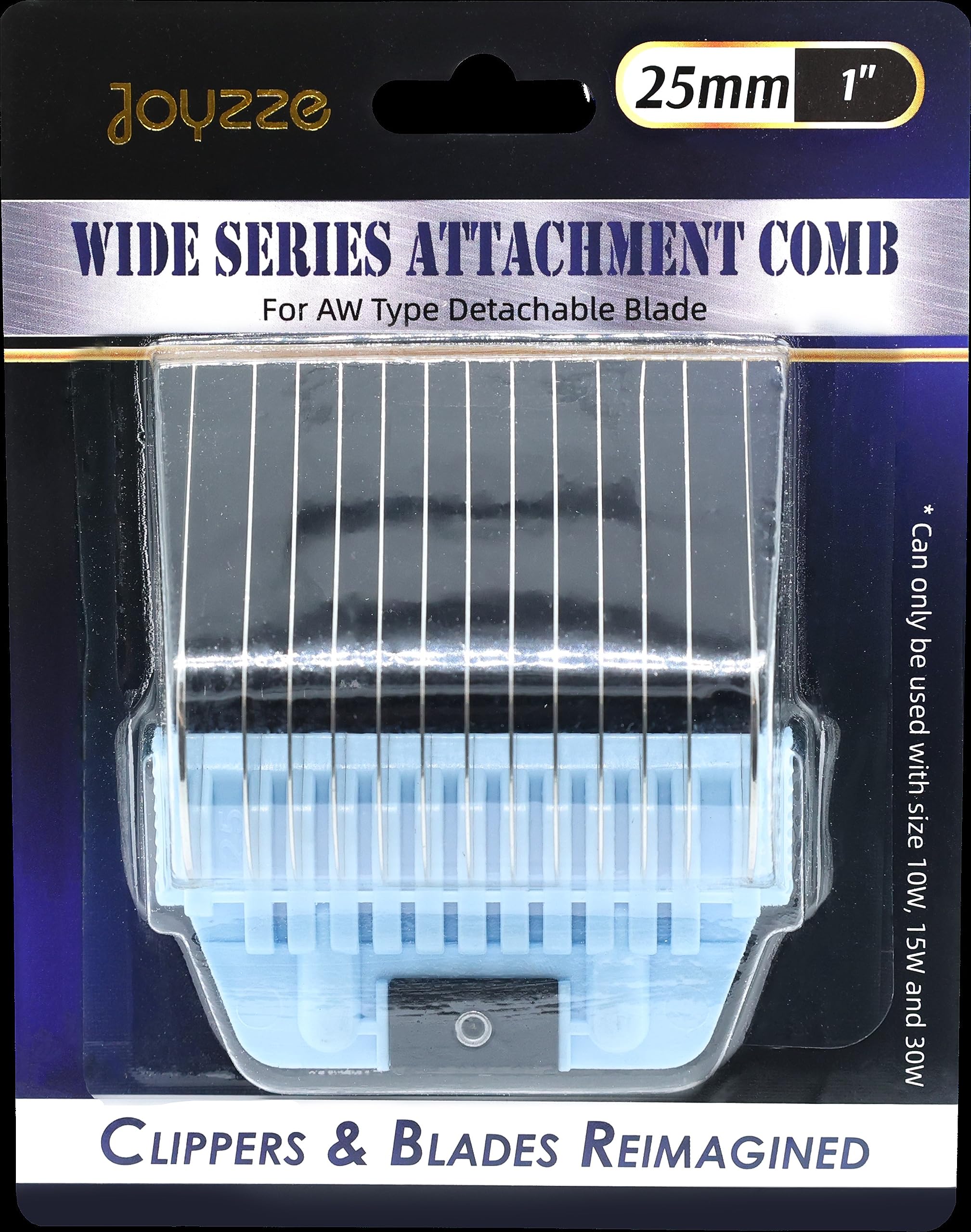 Joyzze A Series Wide 25Mm (1 Inch) Metal Comb - Professional Dog Grooming Blades For Smooth Coat - Durable And Precise For Trimm