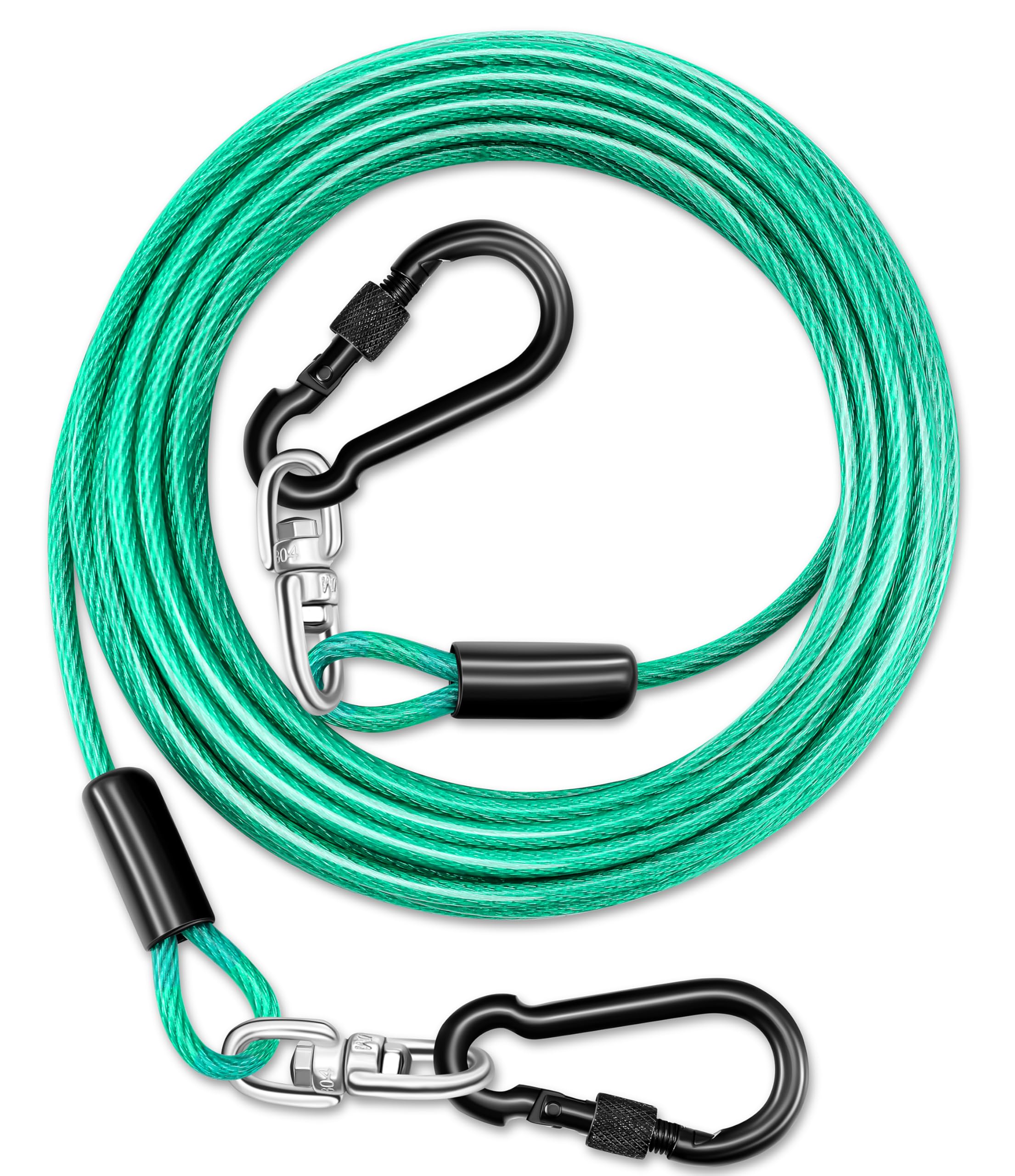 Heavy Duty Dog Tie Out Cable For Outside,30Ft Dog Runner Cable With Swivel Hook Up To 300Lbs,Small-Large Dogs Leash&Chains For Y