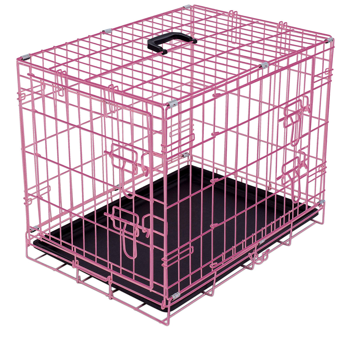 Internet'S Best Wire Dog Kennel - Small (24 Inches) - Double Door Metal Steel Crates - Indoor Outdoor Pet Home - Folding And Col