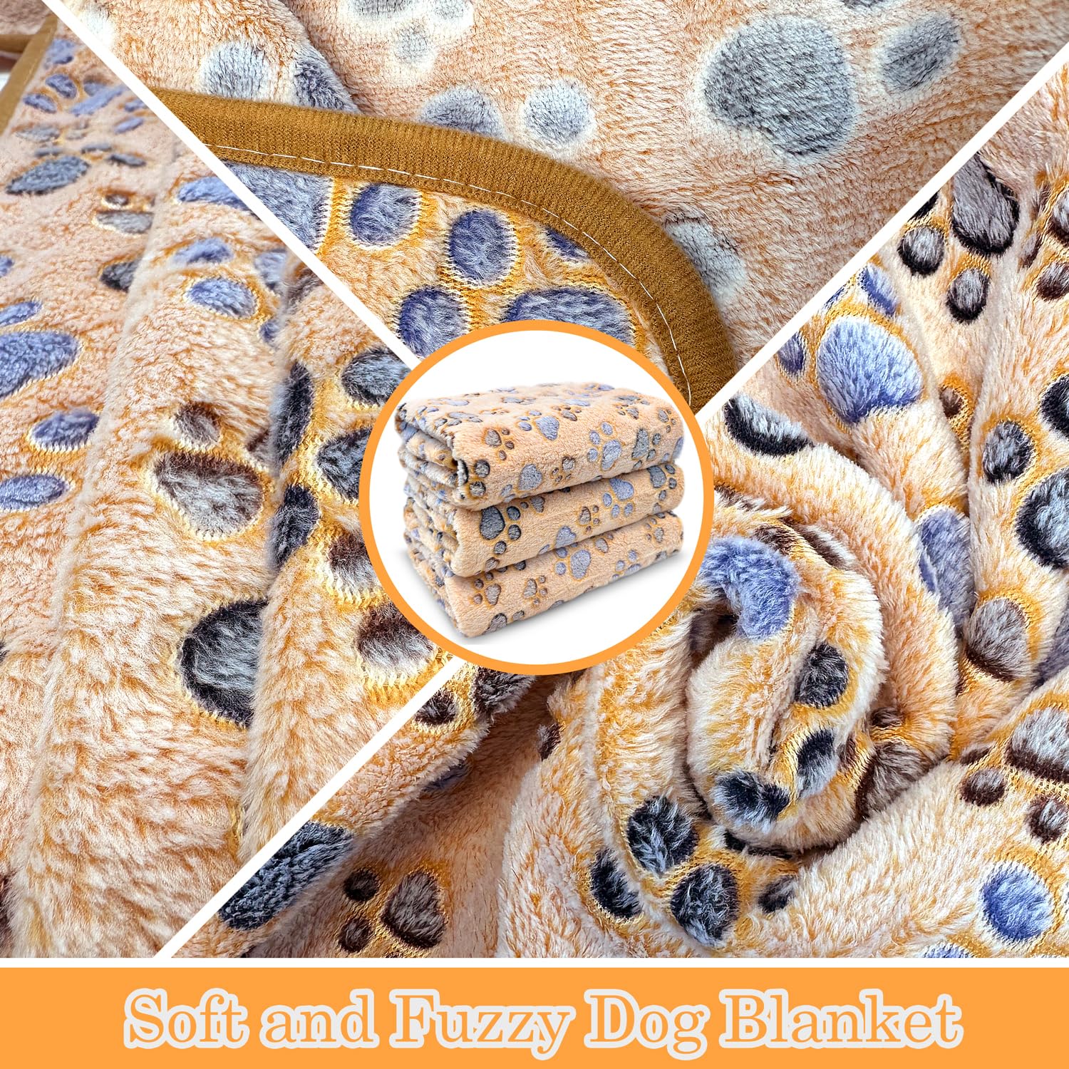 Dog Blankets For Medium Large Dogs, 3 Pack Pet Blanket Washable 41'' X 31'', Fuzzy Soft Puppy Throw Cover For Kennel Crate Bed