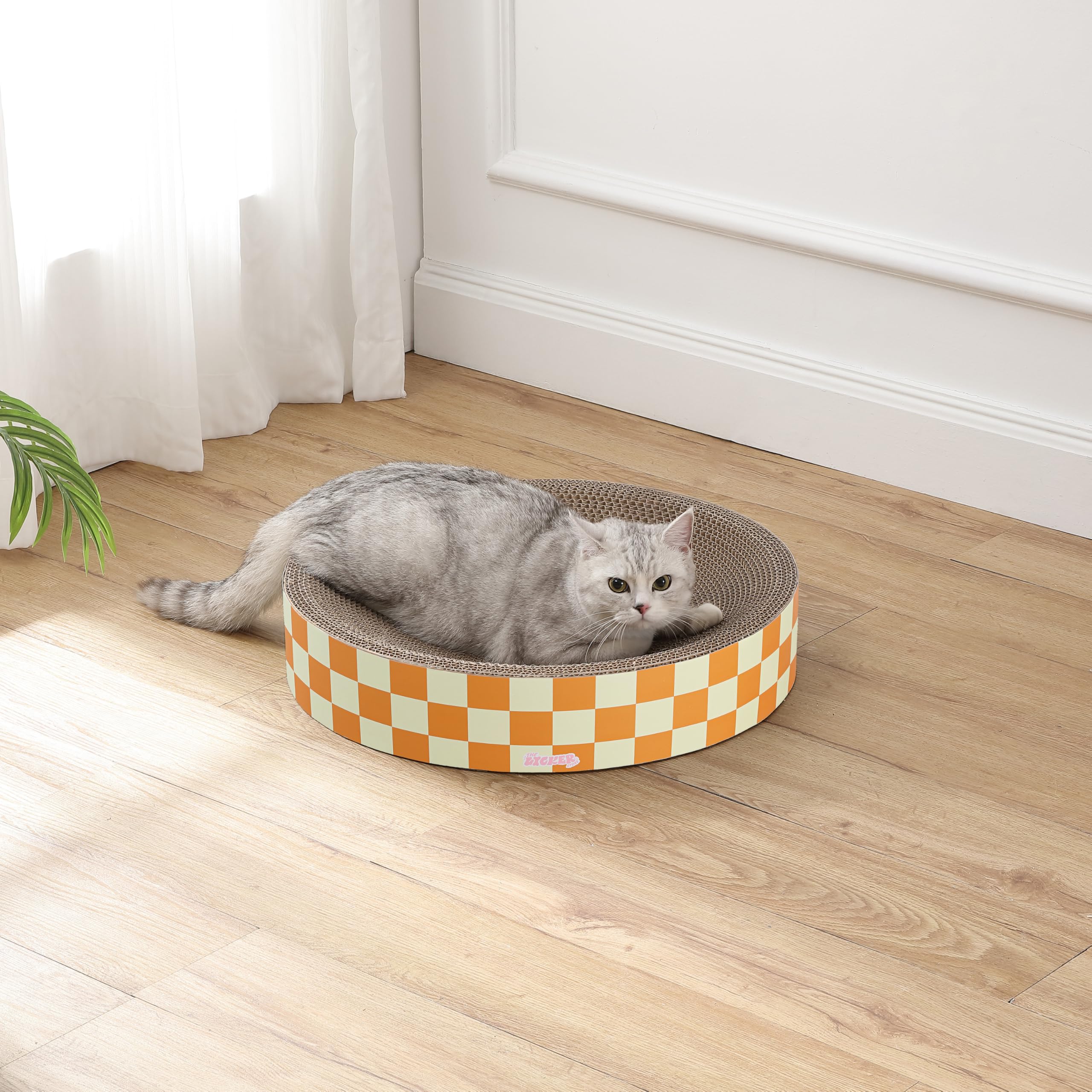 The Licker Store Csr1010G Nelson 20.13'' Modern Cardboard Round Bowl Cat Scratcher With Catnip, Citrus