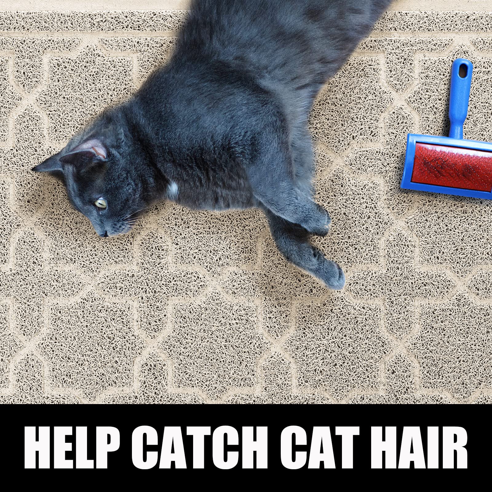 Yimobra Cat Litter Mat, 24'X20' Litter Mat With Litter Lock Mesh, Soft Cat Litter Mat Litter Trapping Mat, Easy To Clean, Non-