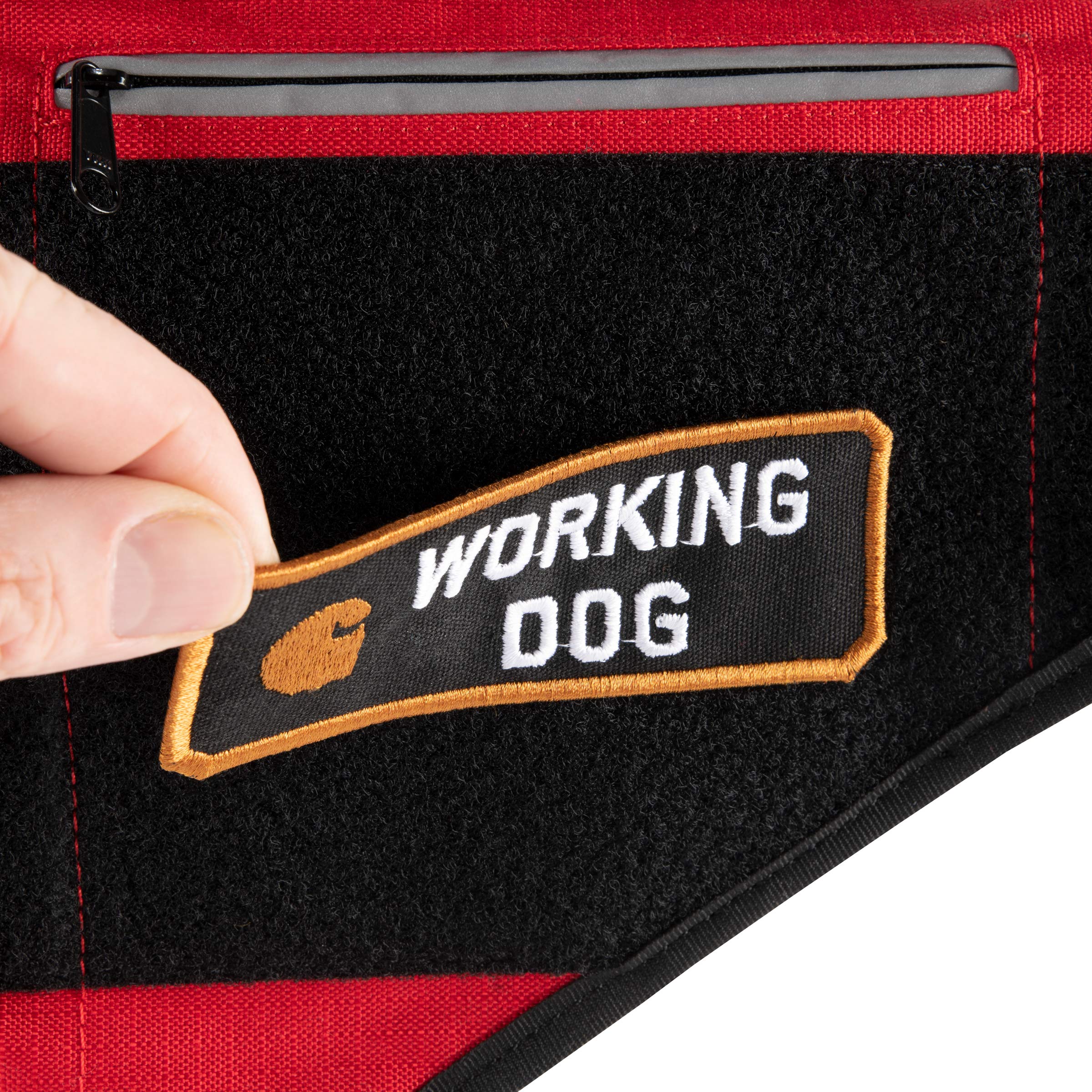 Carhartt Nylon Ripstop Service Dog Harness, High Risk Red/Carhartt Brown, Large