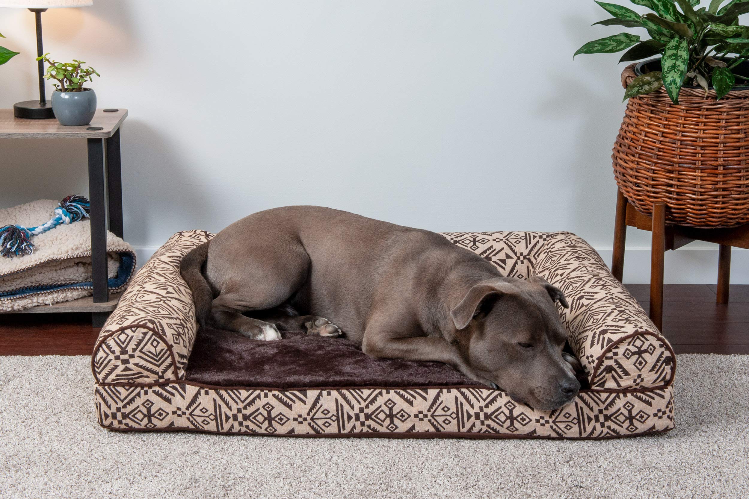 Furhaven Orthopedic Dog Bed for Large/Medium Dogs w/ Removable Bolsters & Washable Cover, For Dogs Up to 55 lbs - Plush & Southw