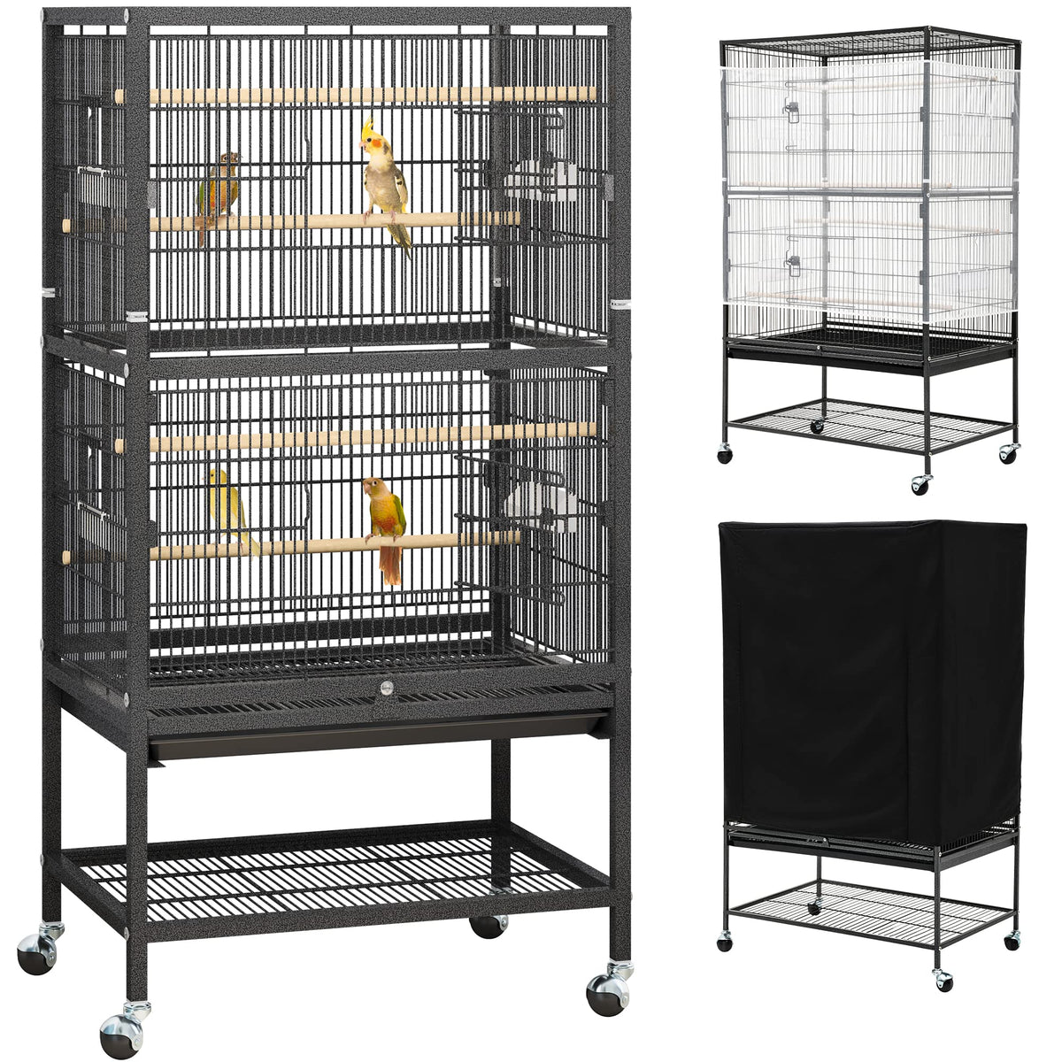 Yitahome 52 Inches Birdcage Cover And Bird Cage Seed Catcher, Bird Cages For Parakeets, Parrot, Cockatiel, Pigeon, Flight Cage For Birds