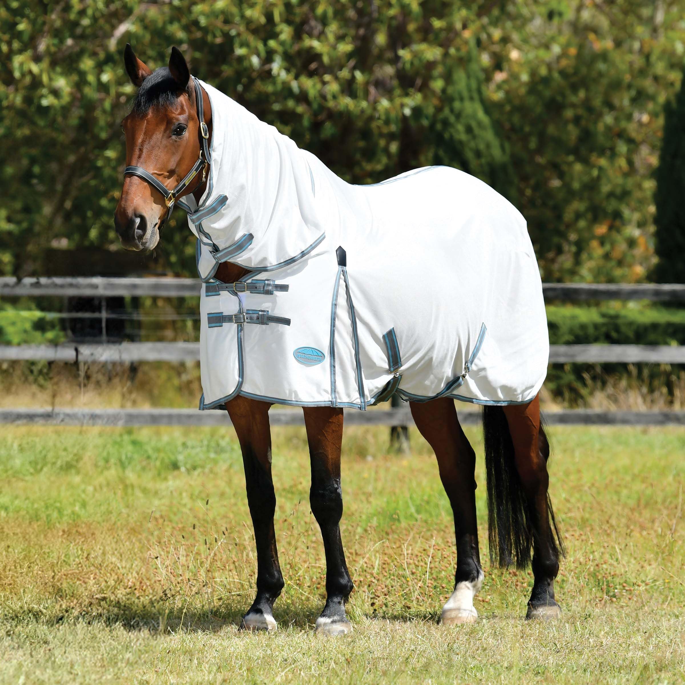 Weatherbeeta Comfitec Essential Mesh Ii Combo Neck, White/Grey/Bright Blue, 72'