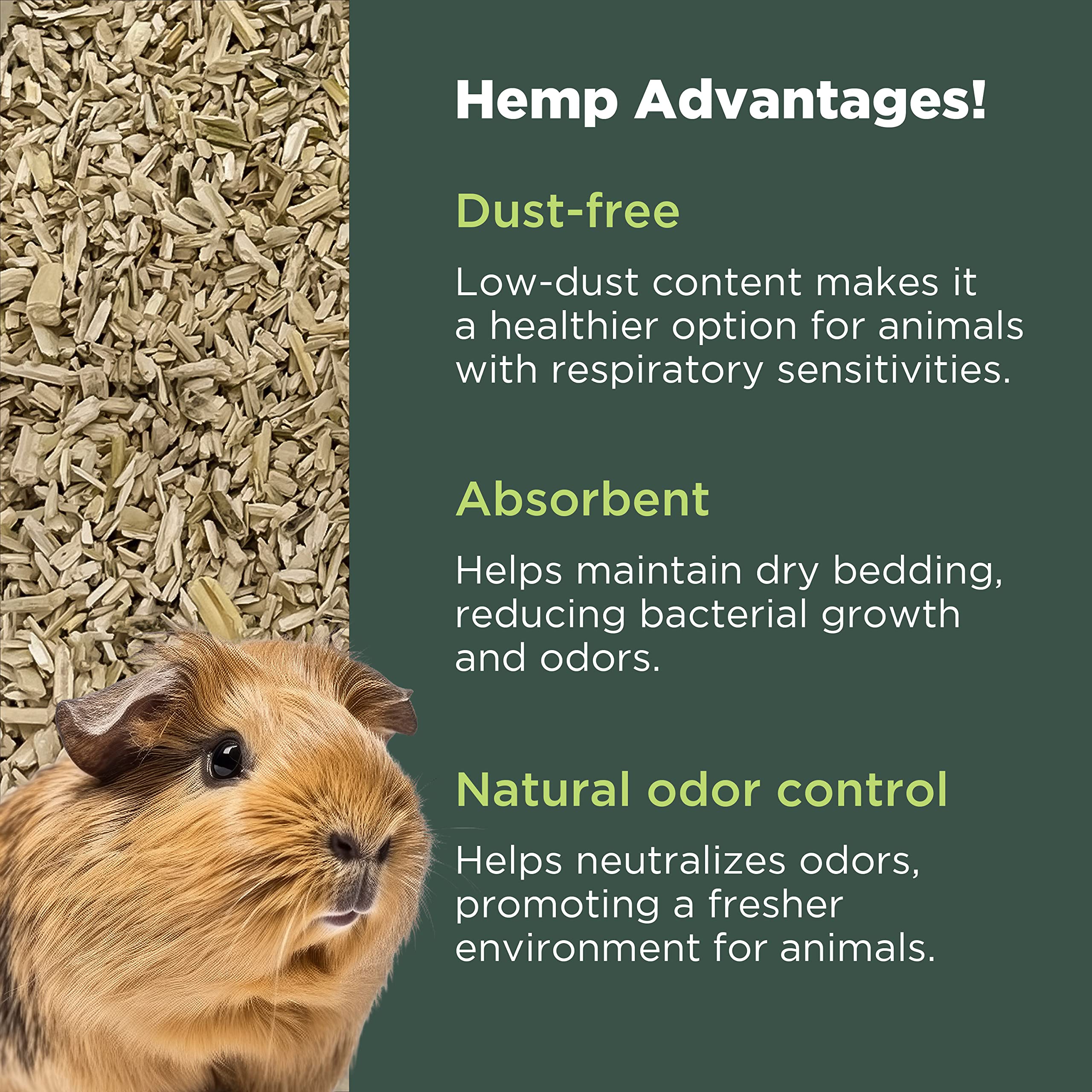 Hemp Animal Bedding 1 Lb = 5.1 Liters of Natural Ground Hurds - Super Absorbent- DUST Free- for Your Horse, Chicken, Rabbit, Rep