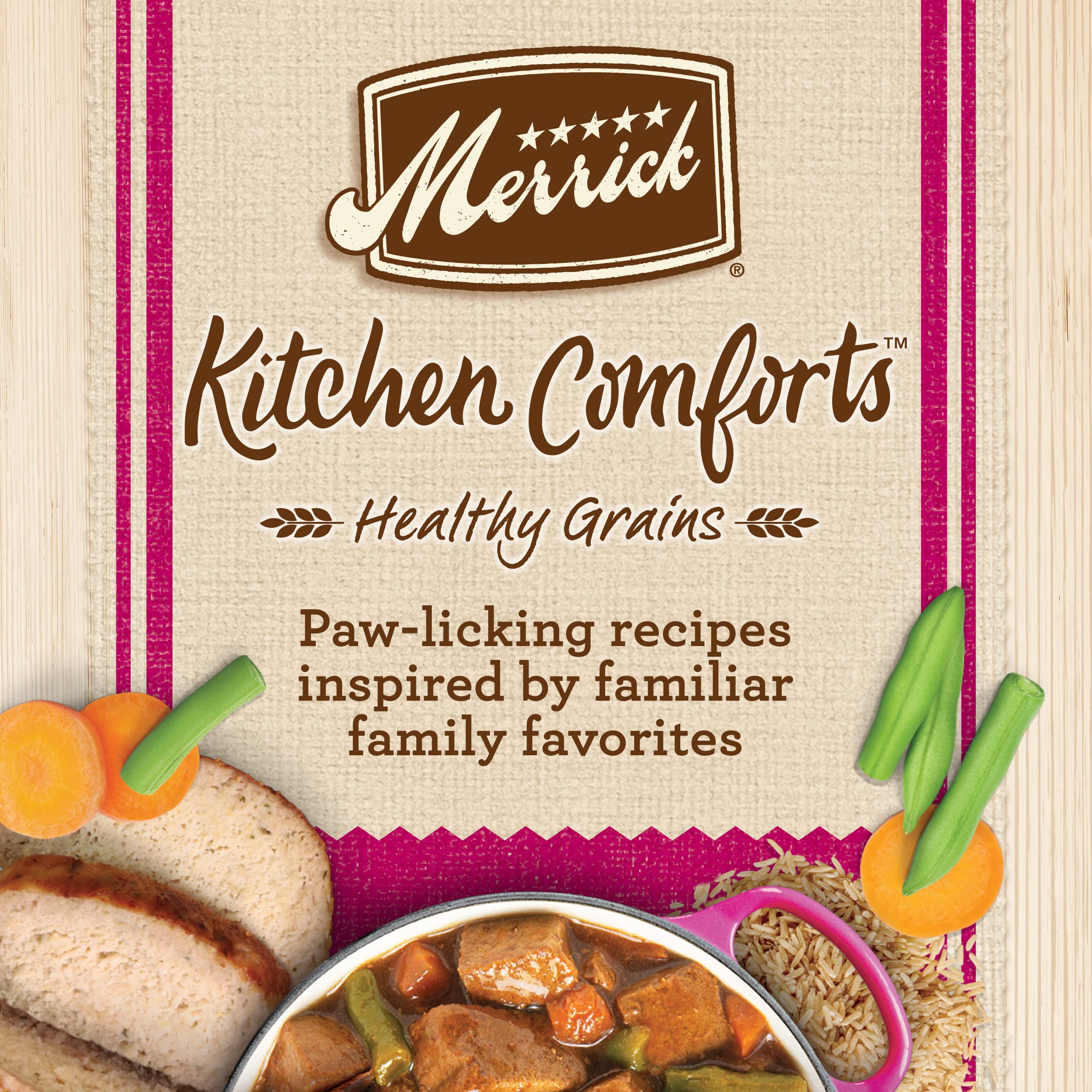 Merrick Kitchen Comforts Healthy And Natural Canned Adult Dog Food, Turkey Meatloaf With Brown Rice And Gravy - (Pack of 12) 12.