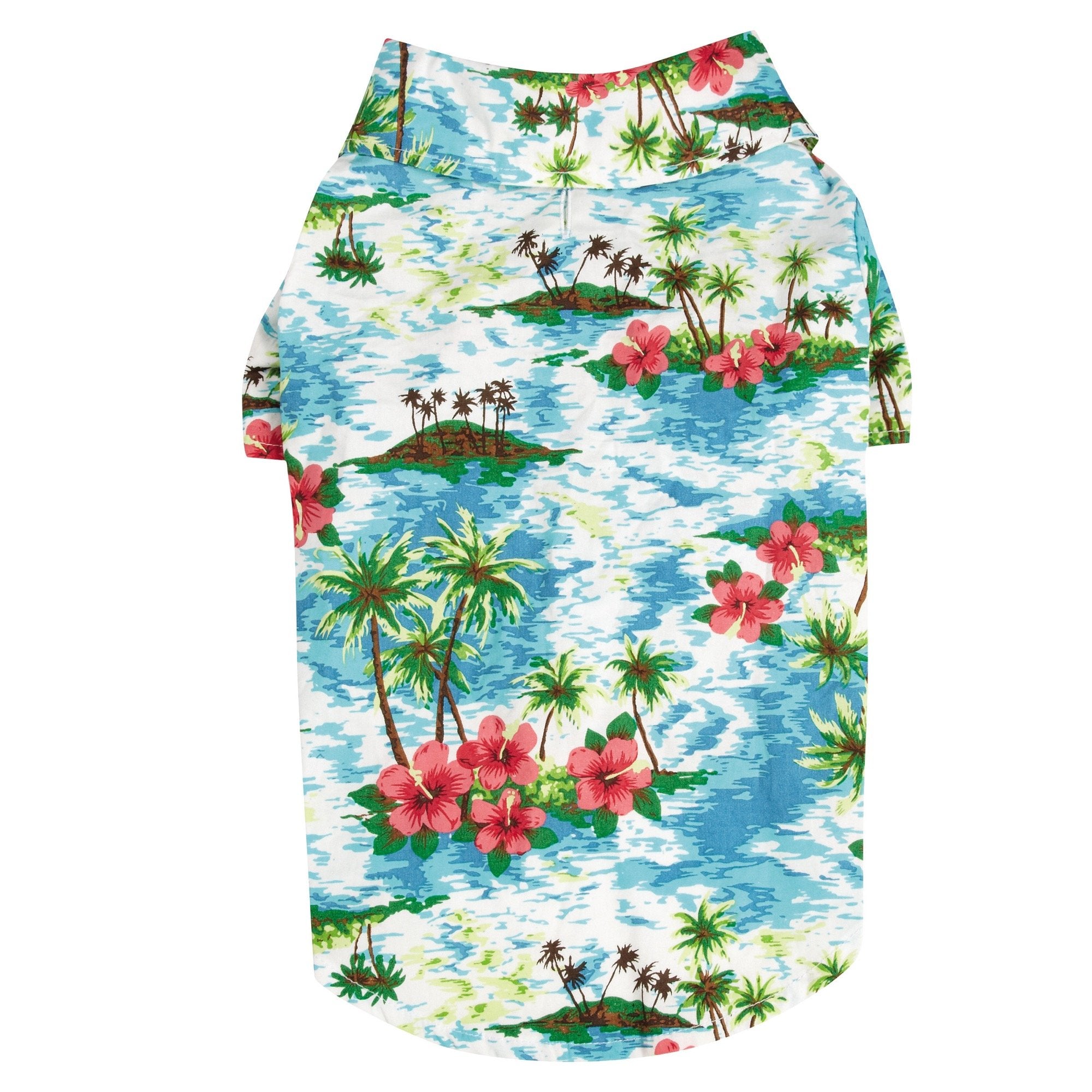 Casual Canine Hawaiian Breeze Camp Shirt, Large, Blue