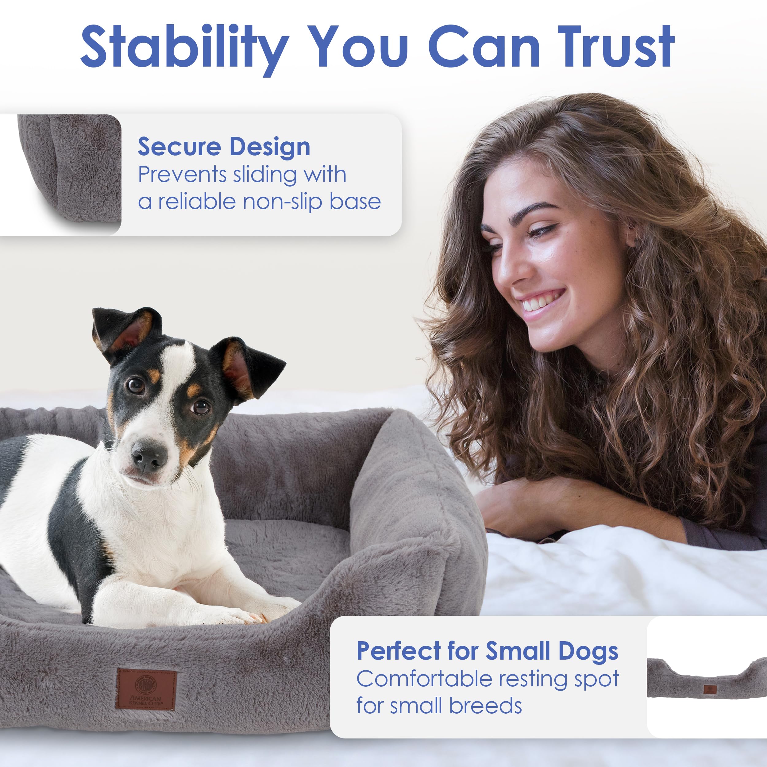 American Kennel Club Cuddler Pet Bed With Low-Profile Entrance - 30' Plush Dog Bed For Medium Breeds Up To 50 Lbs, Ultra-Soft W