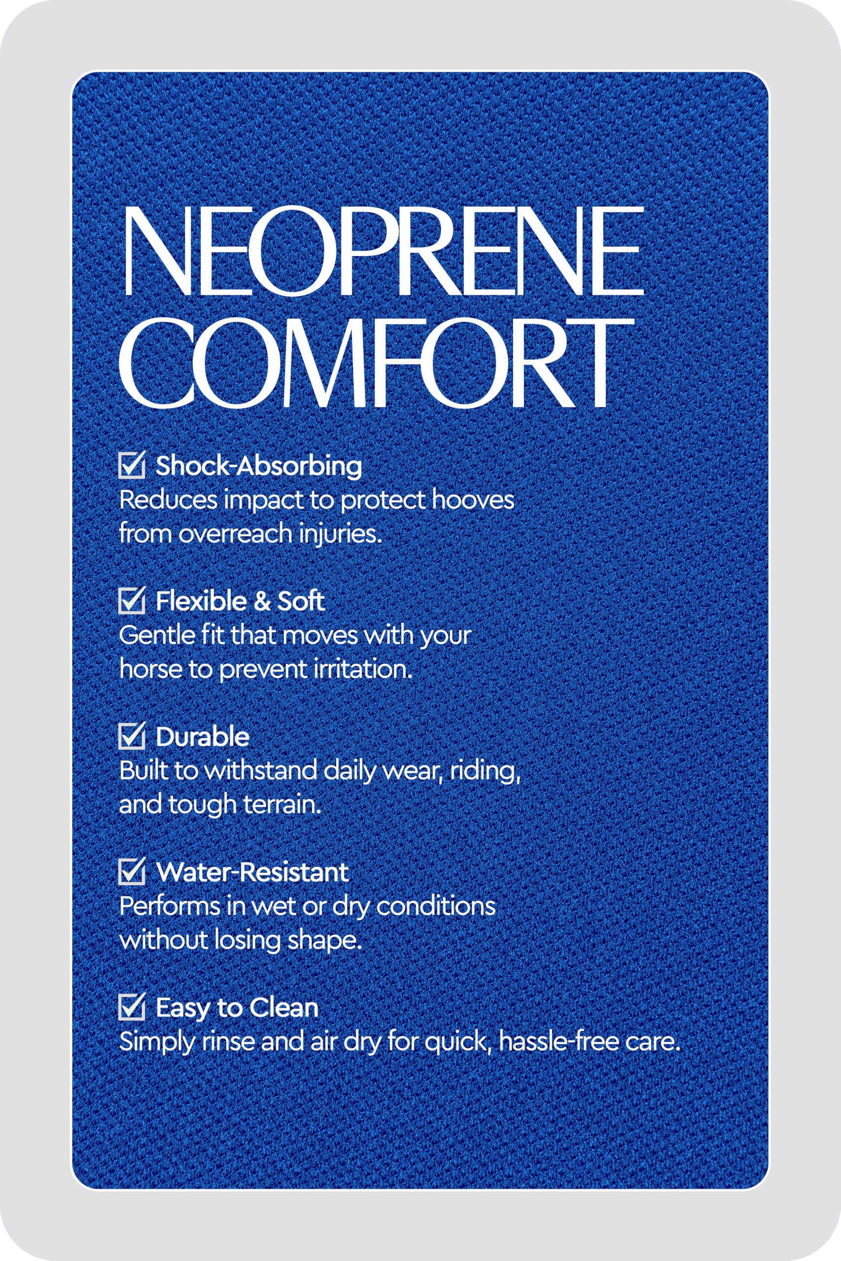 Horze Pro Overreach Bell Boots For Horses | Neoprene Pair - Blue - S