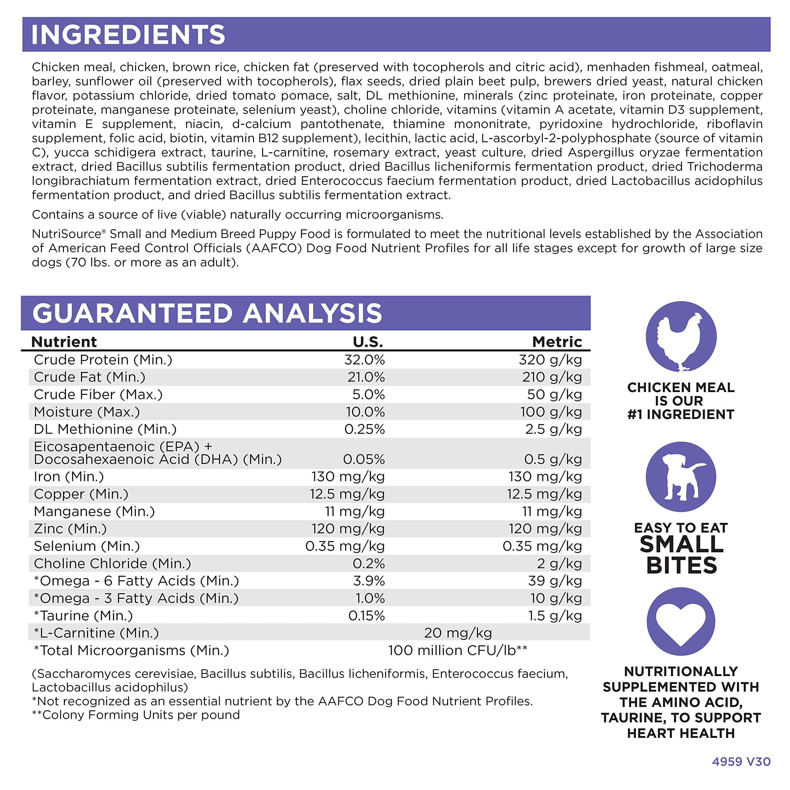 NutriSource Puppy Food, Made with Chicken Meal and Rice, Small Breed with Wholesome Grains, 15LB, Dry Dog Food