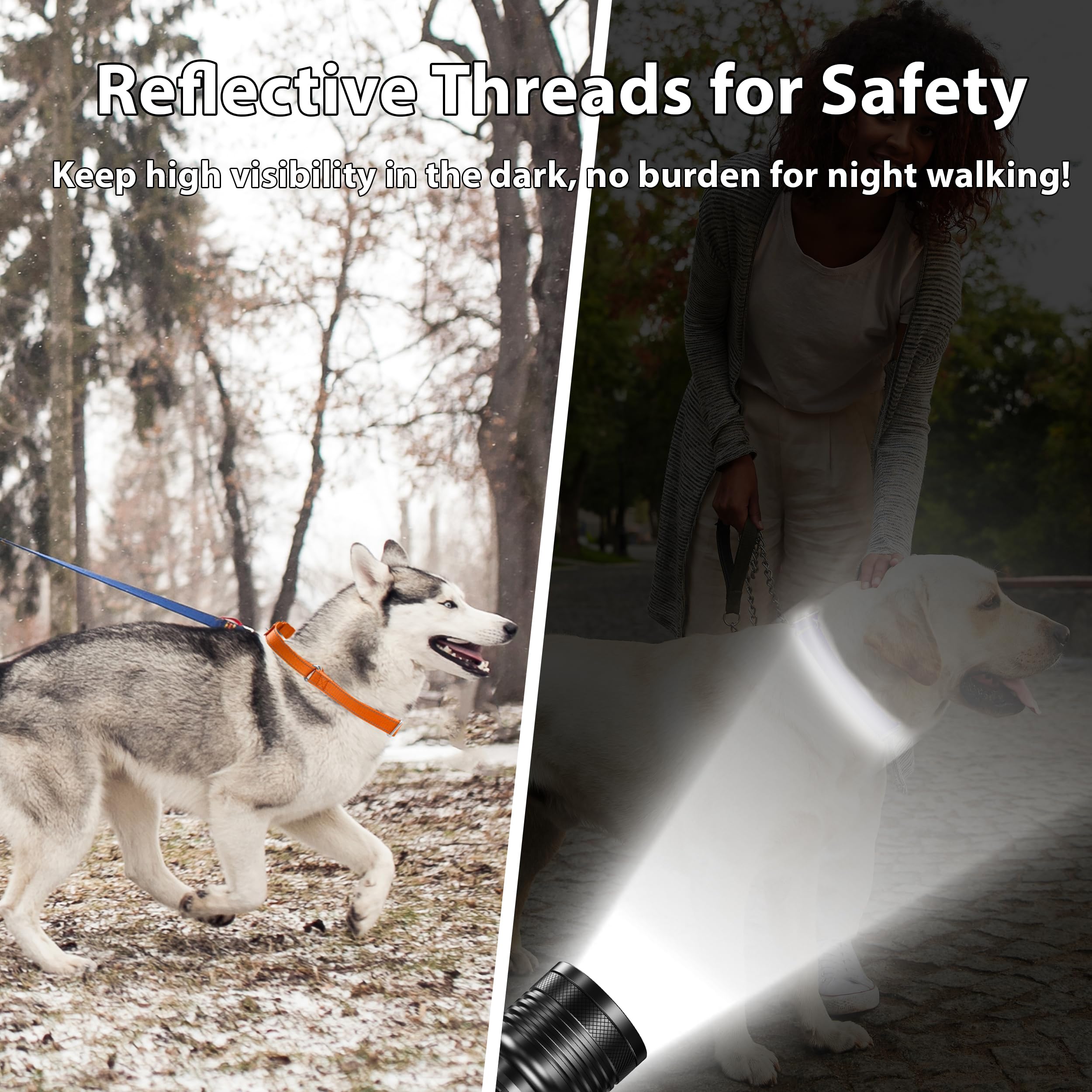 Seyezo Martingale Dog Collar, Slip Martin Collar For Dogs With No Buckle, Reflective Pet Trainning Adjustable Heavy Duty Nylon N