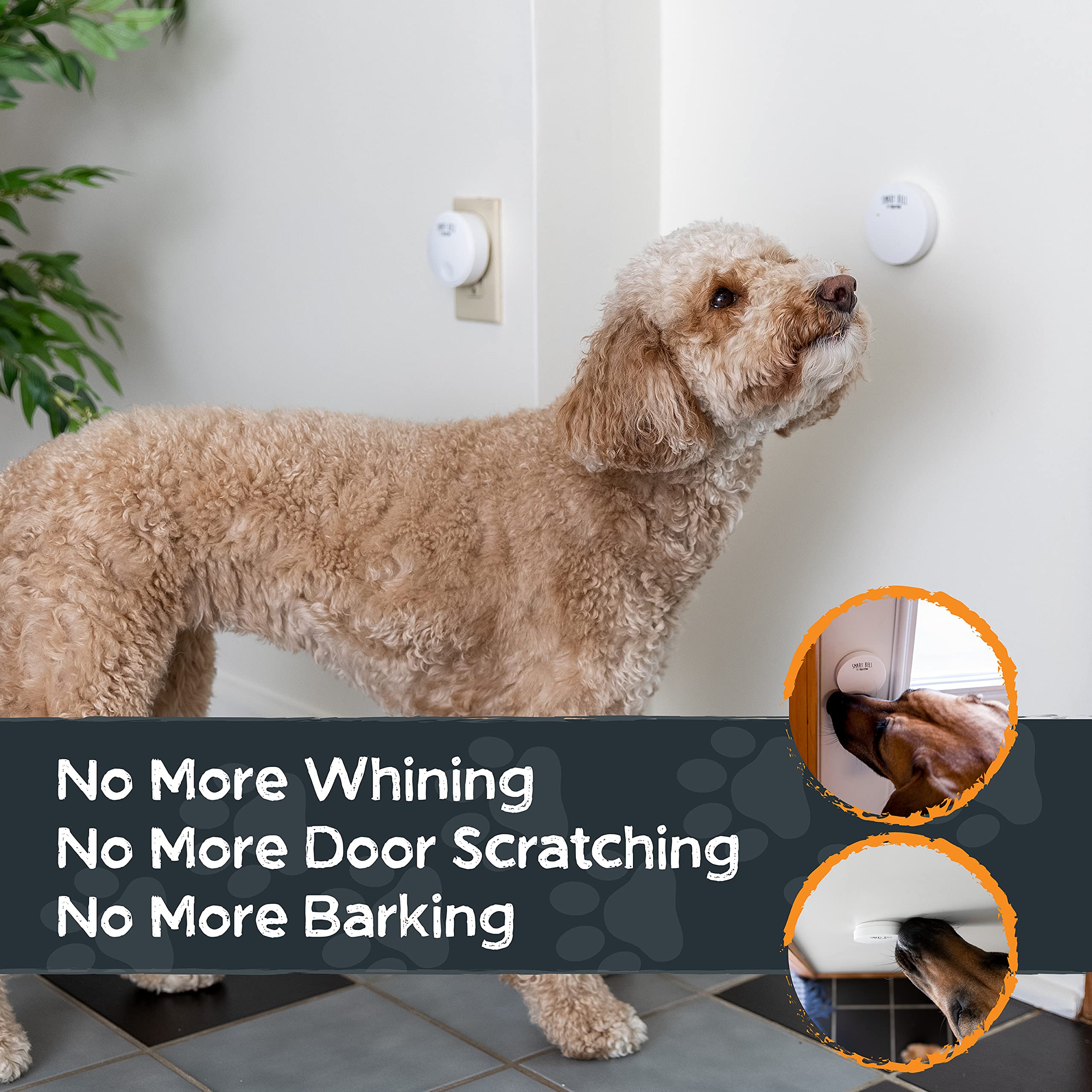 Mighty Paw Smart Dog Bell 2.0 | Wireless Dog Door Bell For Potty Training - Potty Training Bell For Puppies For Door - Door Bells For Dogs To Ring To Go Outside - Electronic Door Bell Dog Button