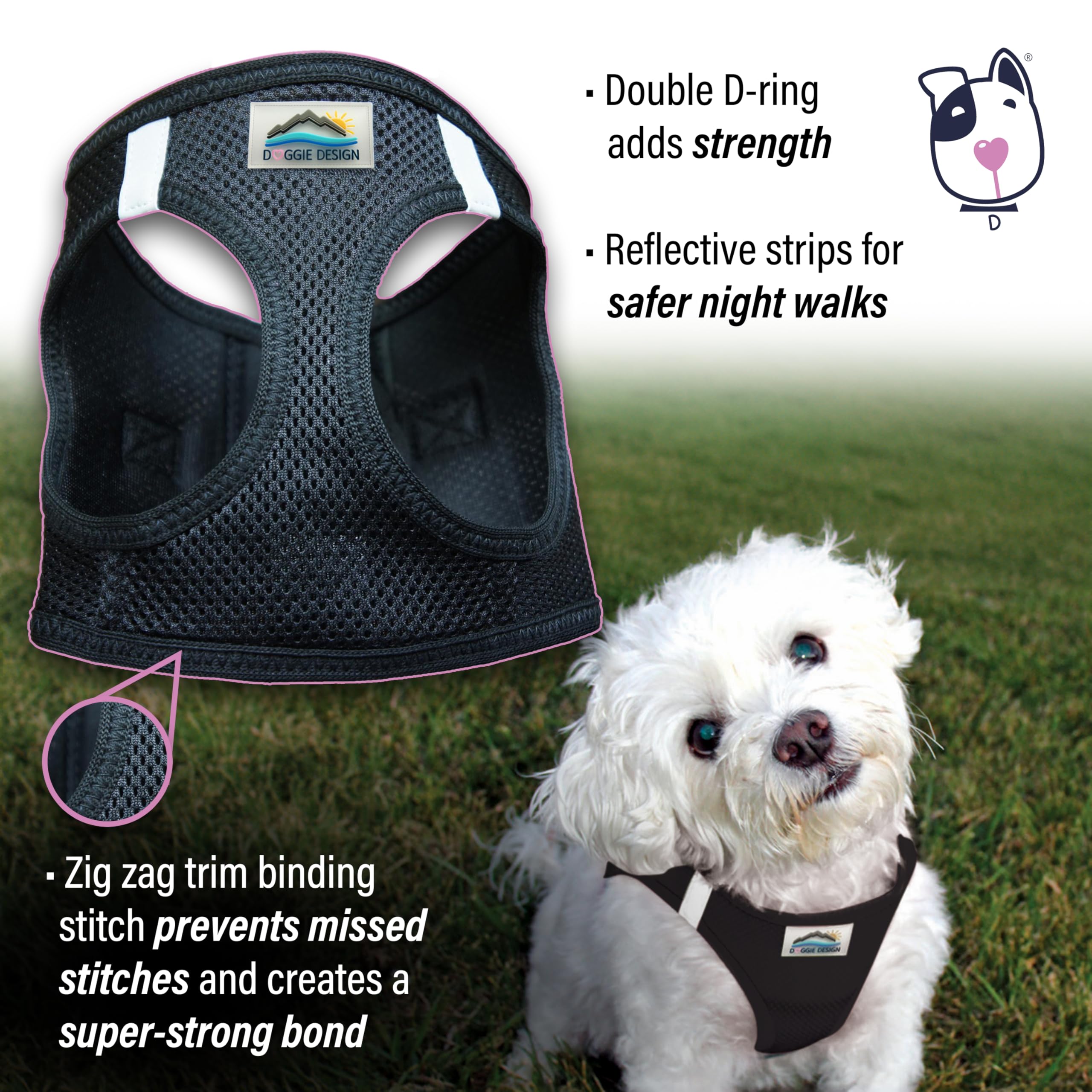Choke Free Reflective Step In Ultra Harness - Black American River (Xs)
