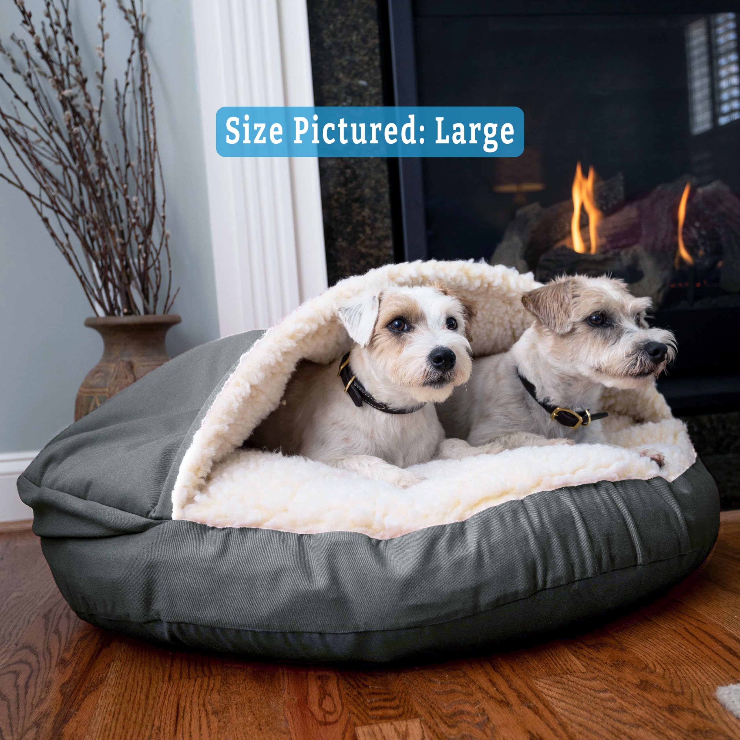 Snoozer? Luxury Microsuede Cozy Cave Pet Bed, Small, Anthracite