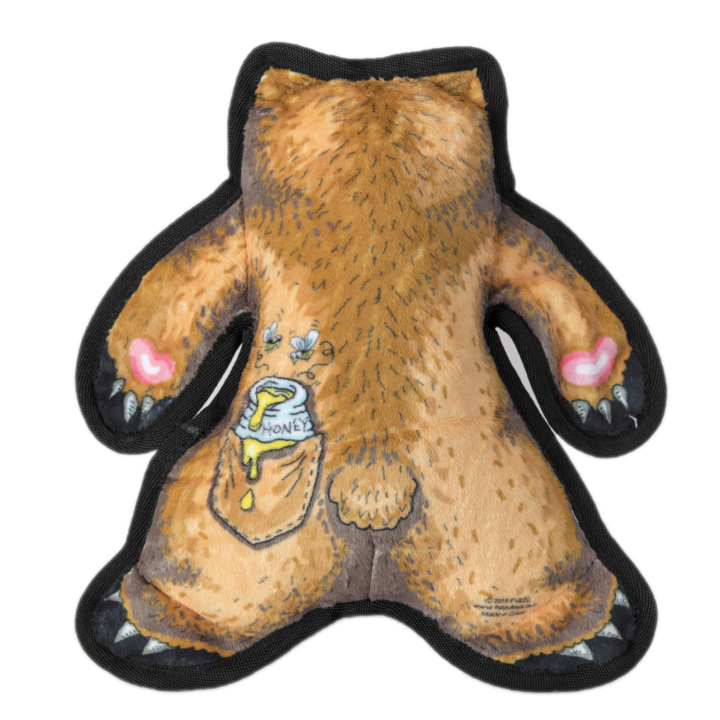 Fuzzu Wild Woodies Dog Chew Toy | A Bear Named Pierre Dog Toy | Durable Squeaky Dog Toy | Dog Chew Toy | Rugged Dog Toy | Medium | 9'