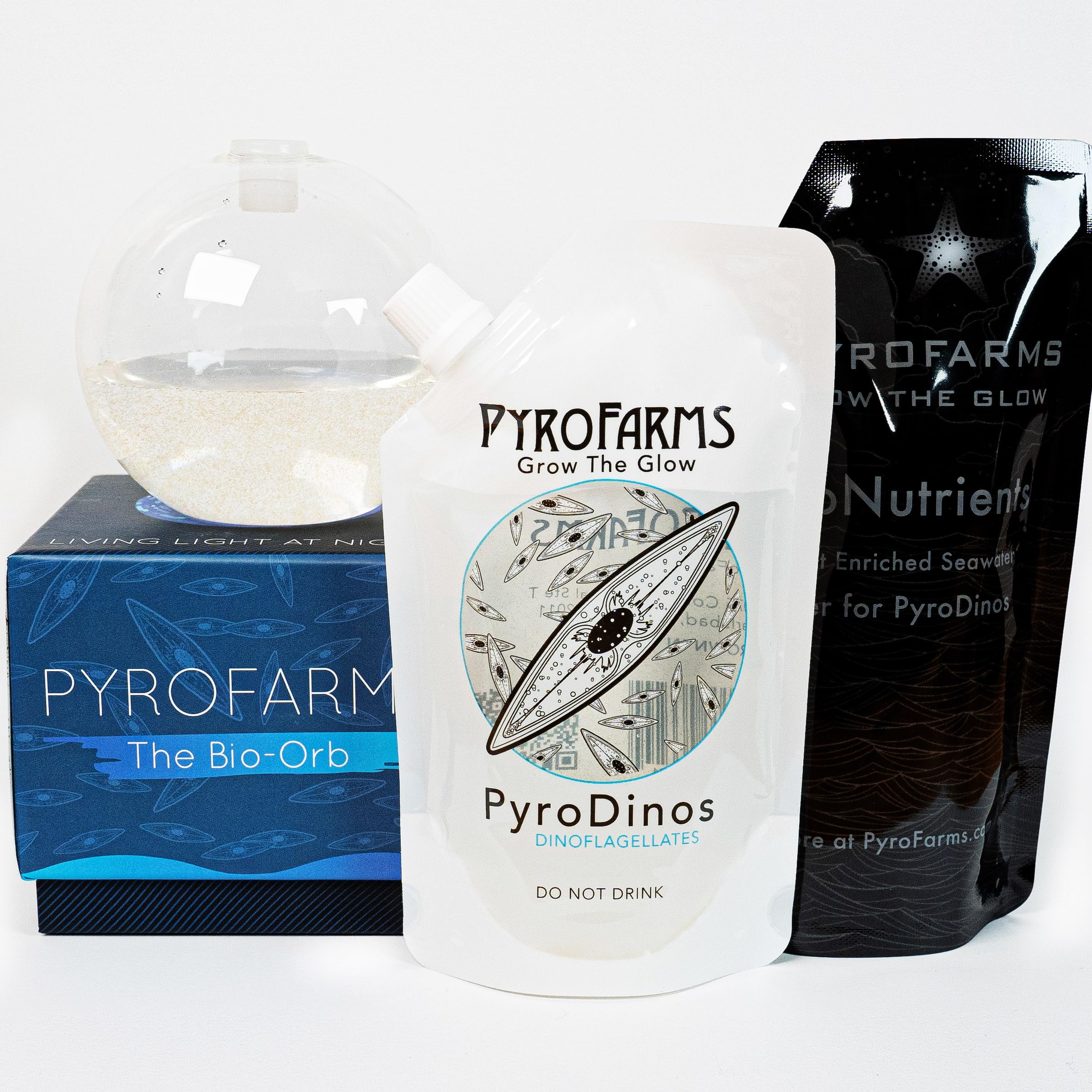 The Living Bioluminescent Bio-Orb - a Living Glass Sphere Powered by Ocean Plankton (PyroDinos)
