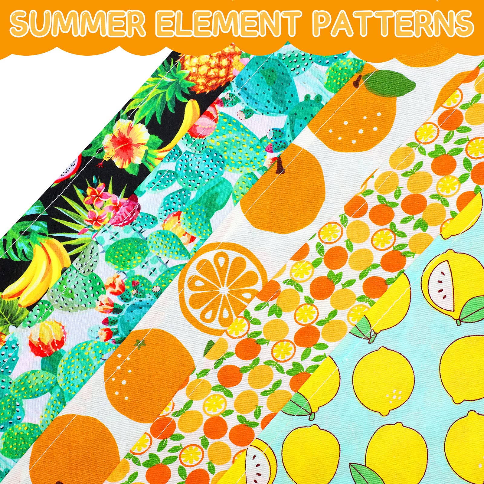 16 Pieces Fruit Dog Bandanas Washable Hawaii Pet Scarf Adjustable Triangle Dog Bibs Assortment Pet Kerchief Dog Bandana Accessor