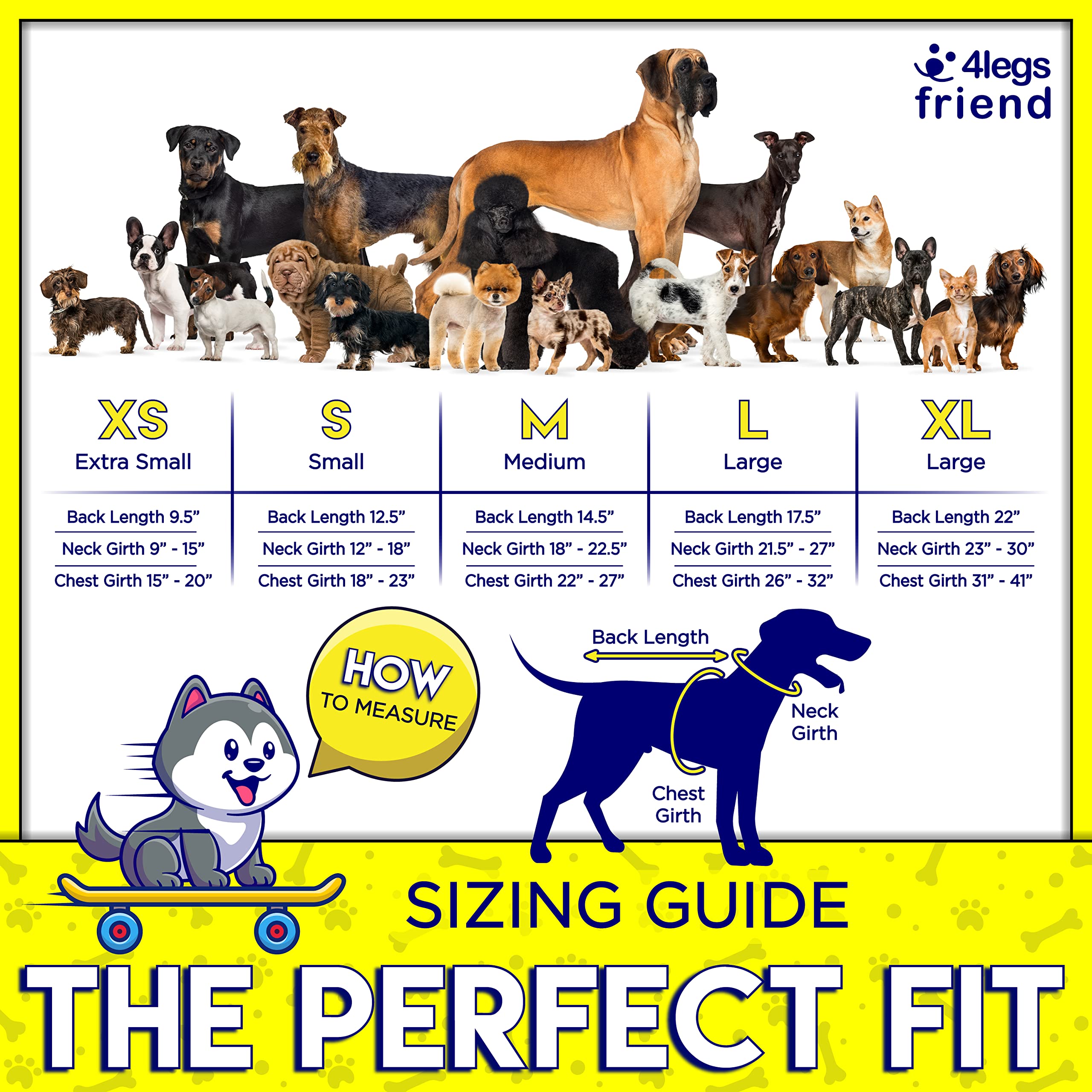 4Legsfriend Dog Safety Orange Reflective Vest With Leash Hole 5 Sizes - High Visibility For Outdoor Activity Day And Night, Keep Your Dog Visible, Safe From Cars & Hunting Accidents