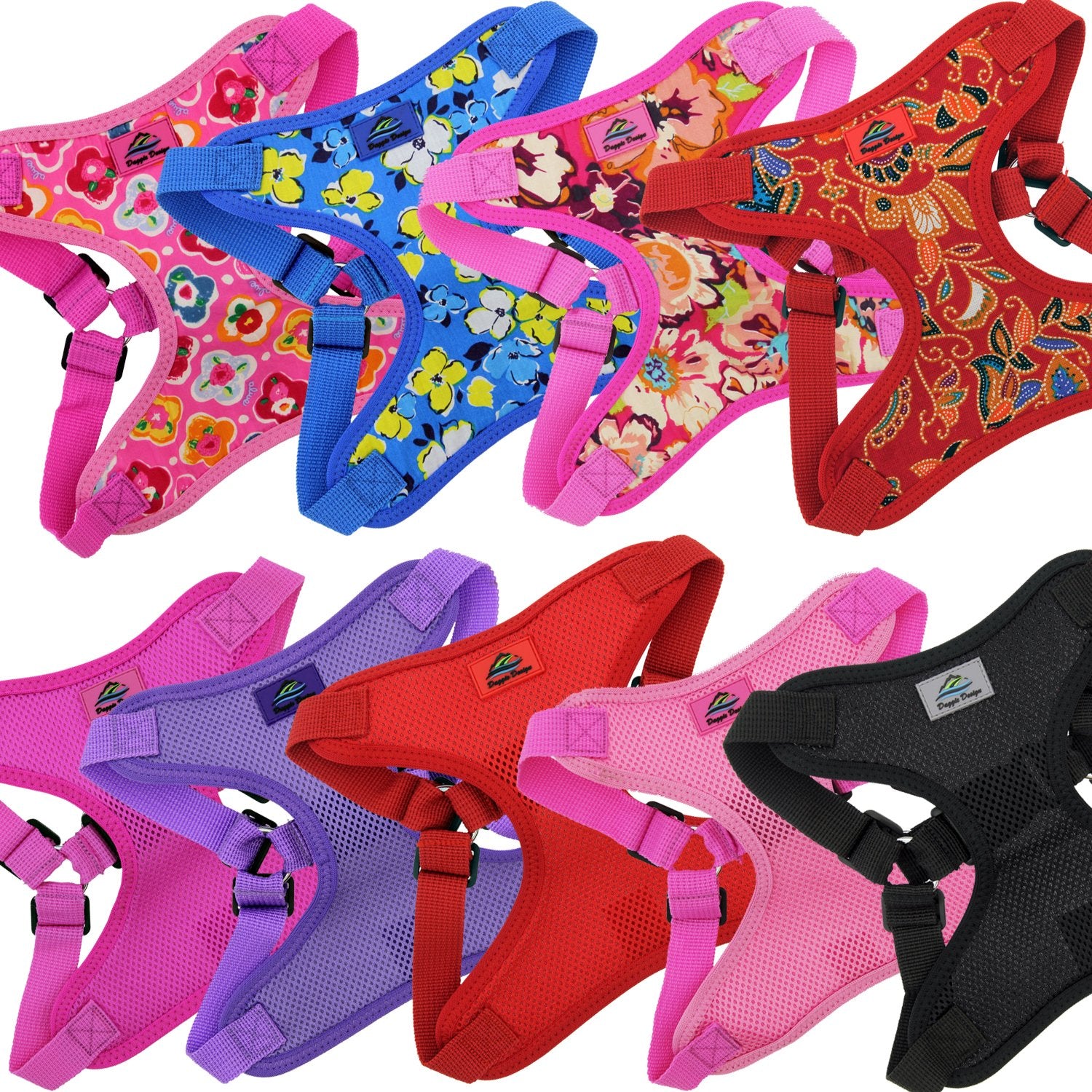 Doggie Design Dog Harness - No Choke Dog Harness, Dog Vest, Mesh Polyester, Pet Harness, Simple Step In And Go Design, Harness For Dog - Paisley Purple - Xs