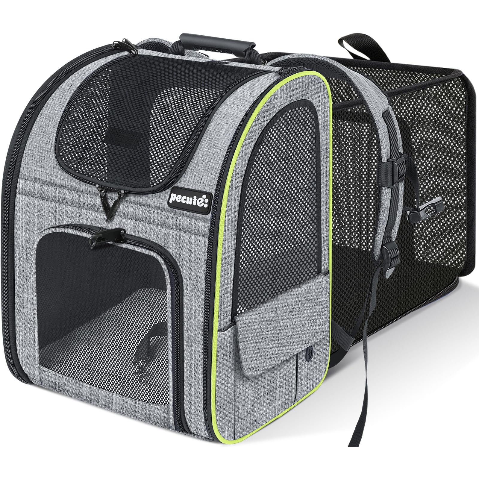 Pecute Cat Carrier Backpacks, Expandable Cat Backpack with Breathable Mesh, Pet Carrier Backpack for Cats Small Dogs Puppies Up 