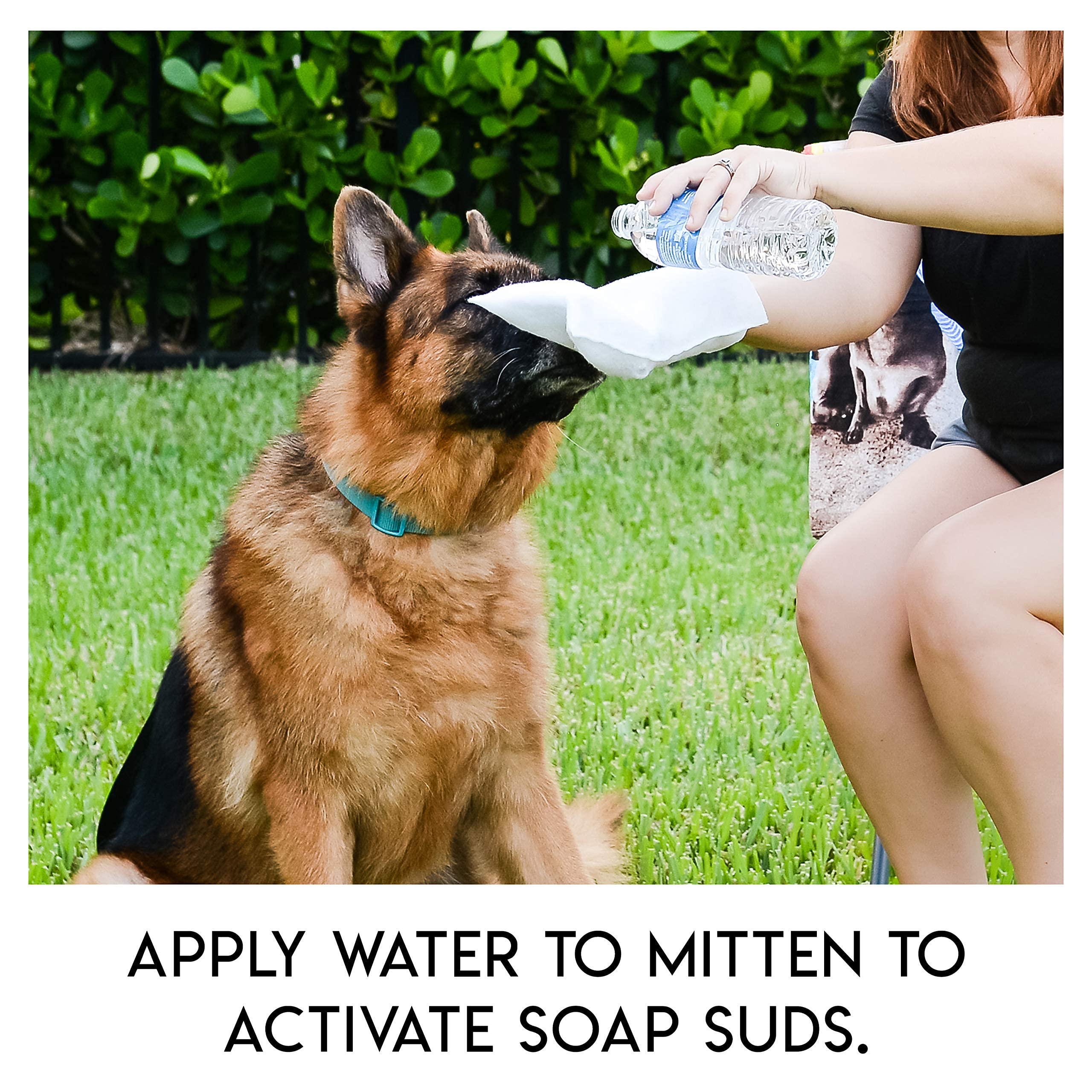 Scrubby Pet Wipes | Rinse Free Shampoo Mittens for Dogs & Cats | 5-Count | Hypoallergenic Bathing Solution