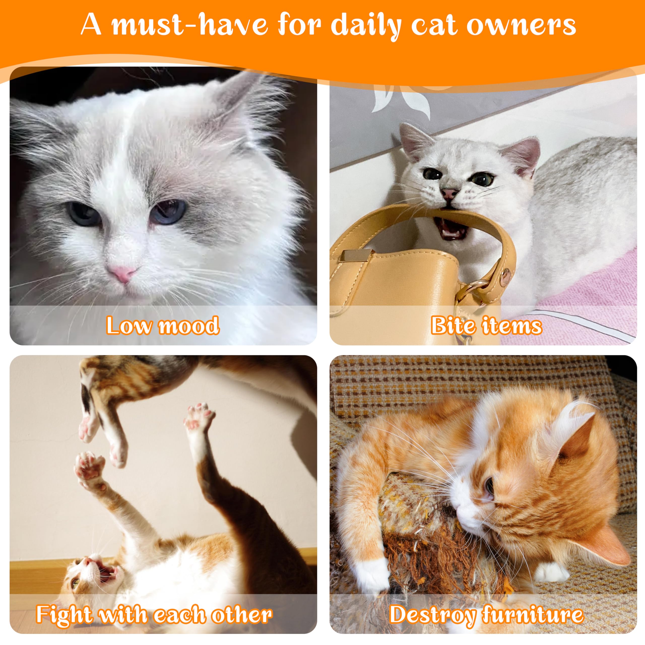 Seyezo Cat Toys For Indoor Cats, 5Ps Cats Fetch Toys, Fluffy Toys For Playing, Interactive Kitten Toys, Kitty Chew Teething Toys