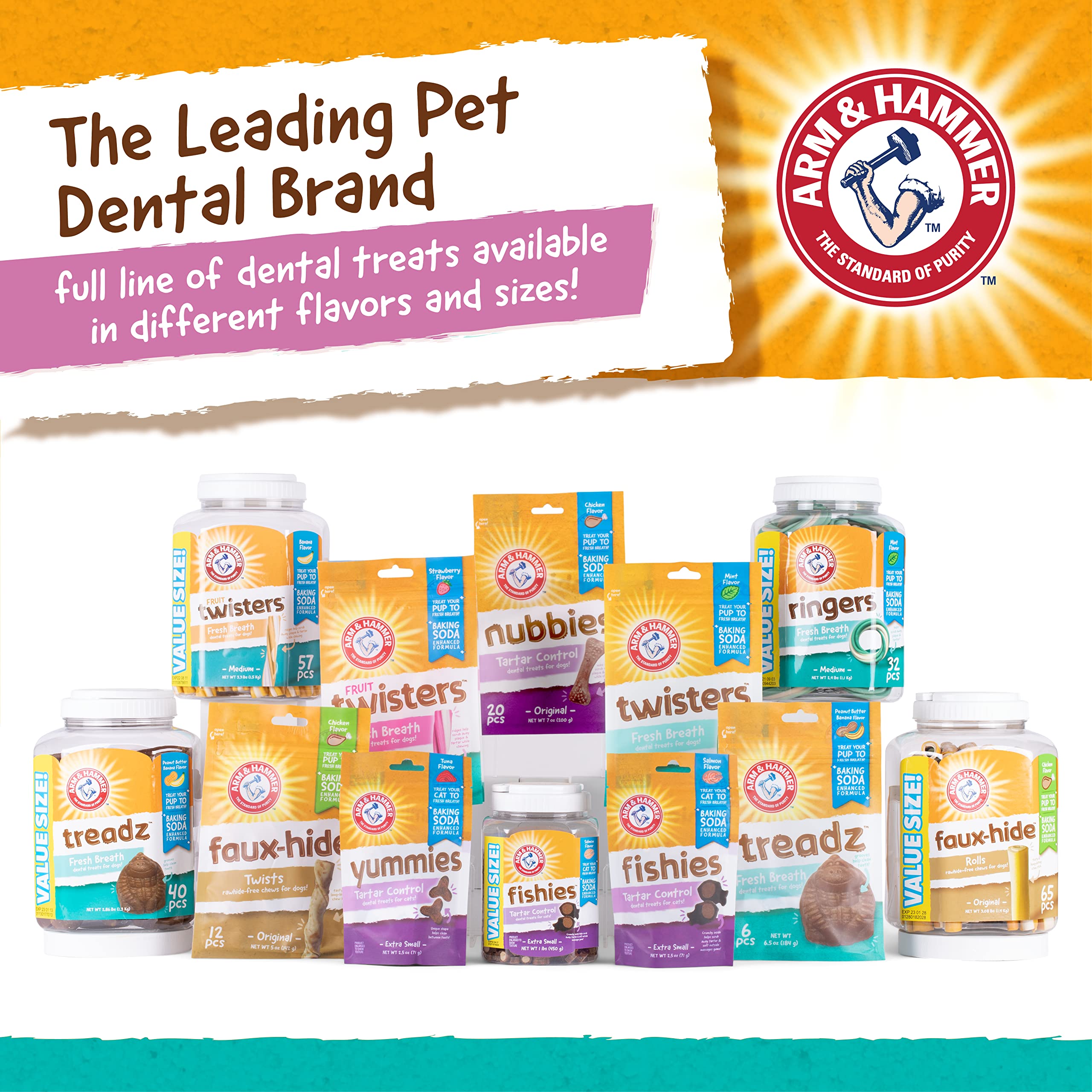 Arm & Hammer for Pets Smoothies Dental Treats for Dogs with Baking Soda and Calcium, Help Fight Bad Breath, Plaque & Tartar With