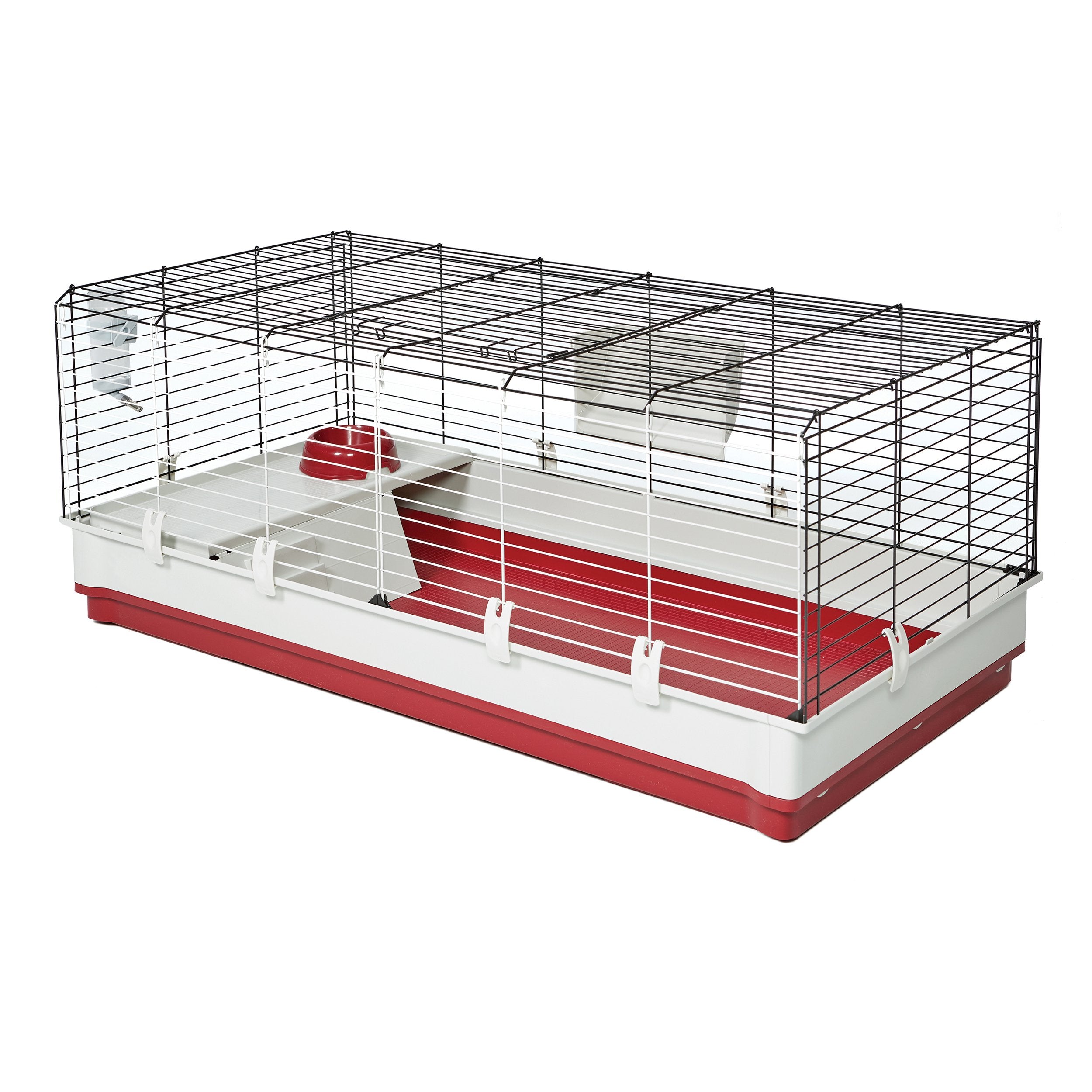 Midwest Homes For Pets Deluxe Rabbit & Guinea Pig Cage, X-Large, White & Red