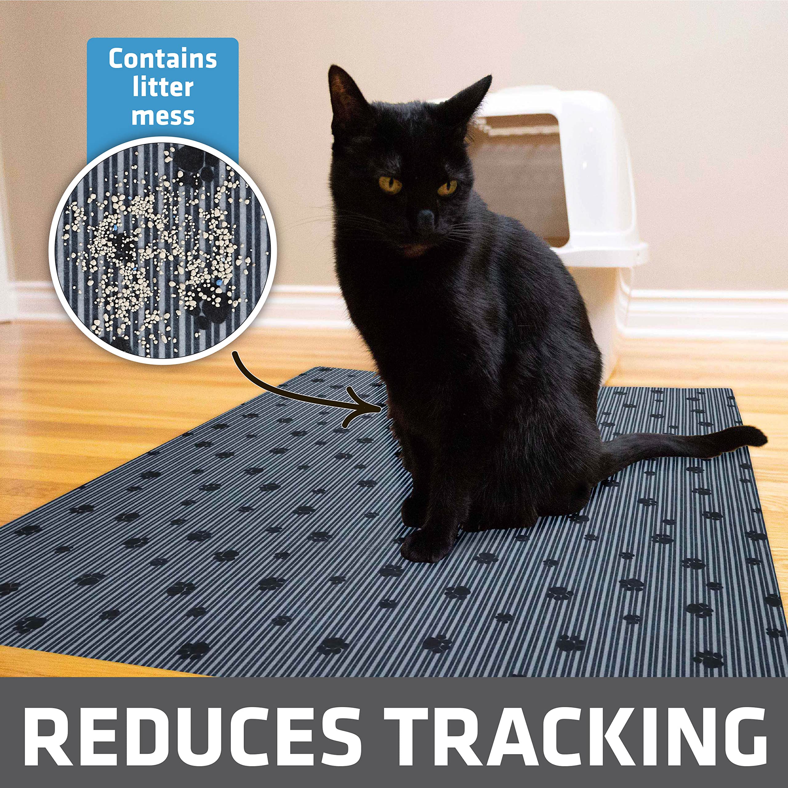 Drymate Original Cat Litter Mat, Contains Mess From Box, Protects Floors, Urine-Proof, Machine Washable, Soft On Kitty Paws, Abs